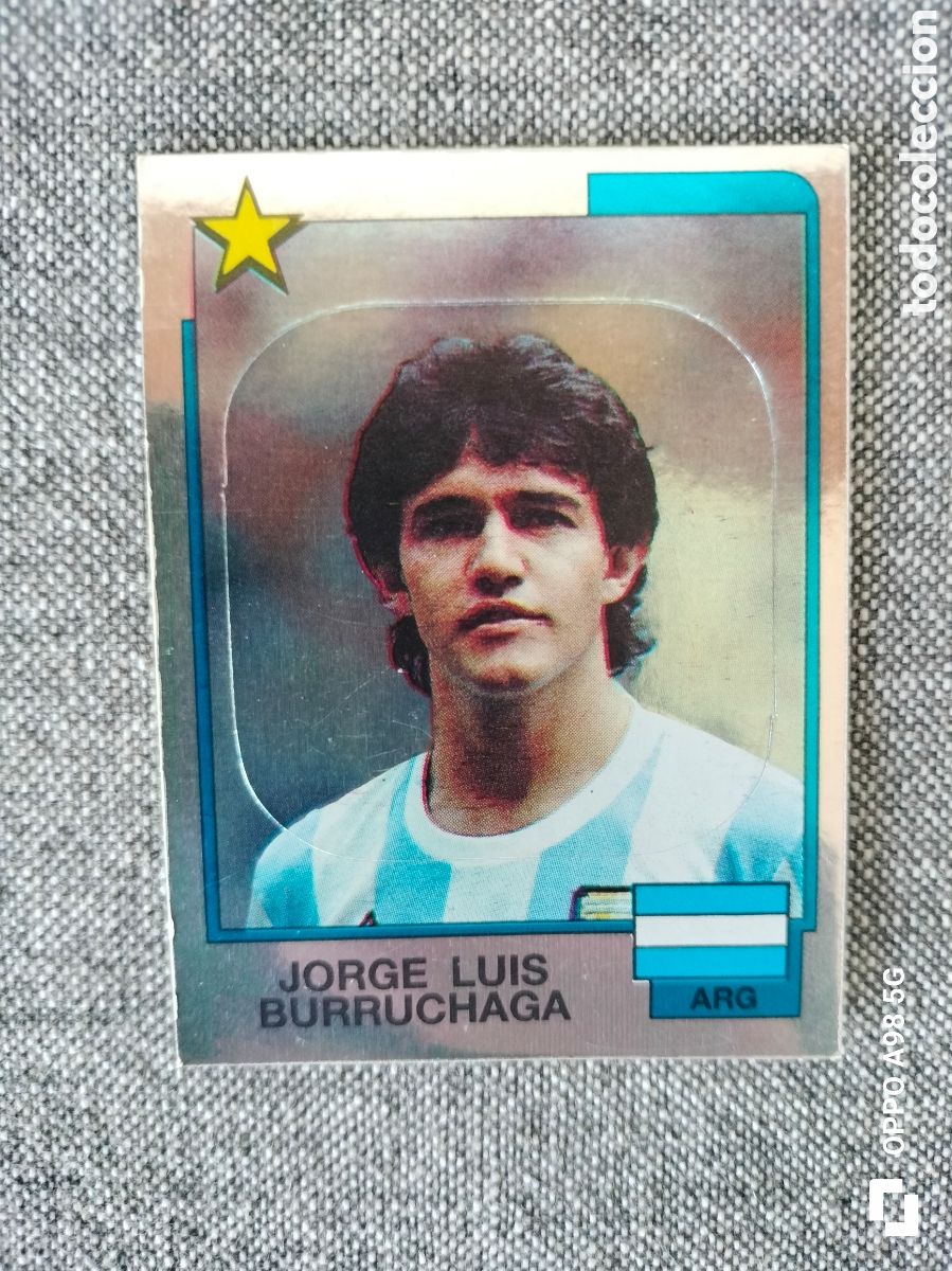 Football Stickers: cromo 200 Burruchaga Argentina Estrellas F&uacute;tbol 88 Poster central Panini liga 1987 1988