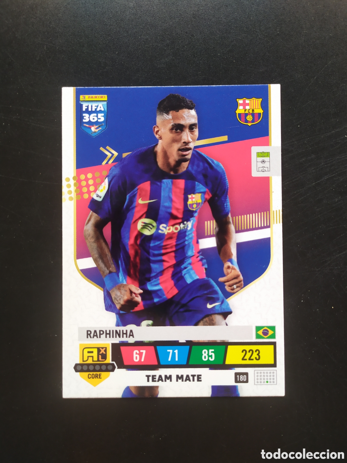 Cromos de f&uacute;tbol: Adrenalyn FiFA 365 2022 2023 22 23 panini Raphinha n&deg; 180 Barcelona