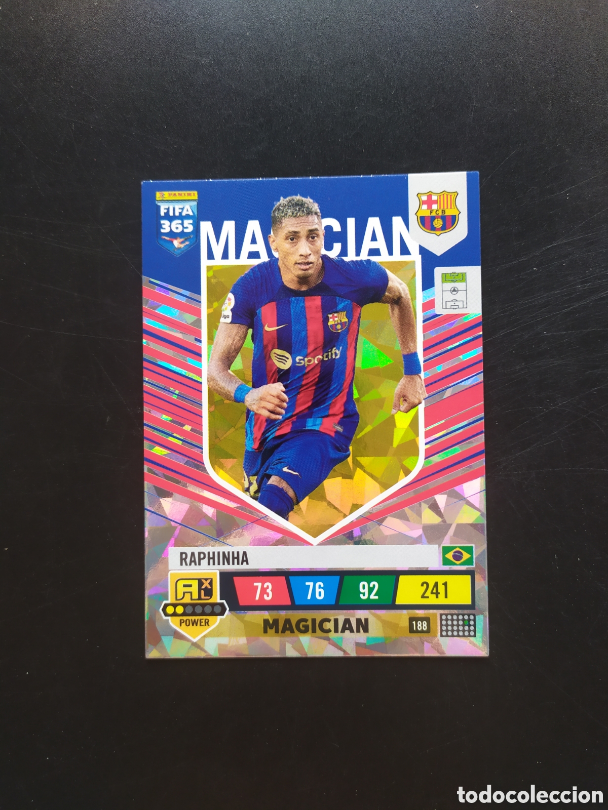 Cromos de f&uacute;tbol: Adrenalyn FiFA 365 2022 2023 22 23 panini Raphinha magician n&deg; 188 Barcelona