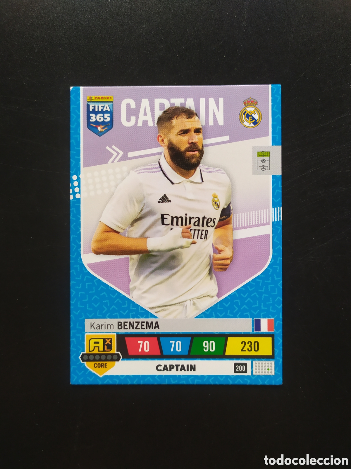 Cromos de F&uacute;tbol: Adrenalyn FiFA 365 2022 2023 22 23 panini Benzema captain n&deg; 202 Real Madrid