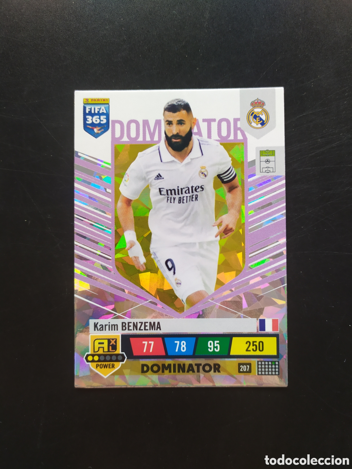 Cromos de F&uacute;tbol: Adrenalyn FiFA 365 2022 2023 22 23 panini Benzema dominator n&deg; 207 Real Madrid