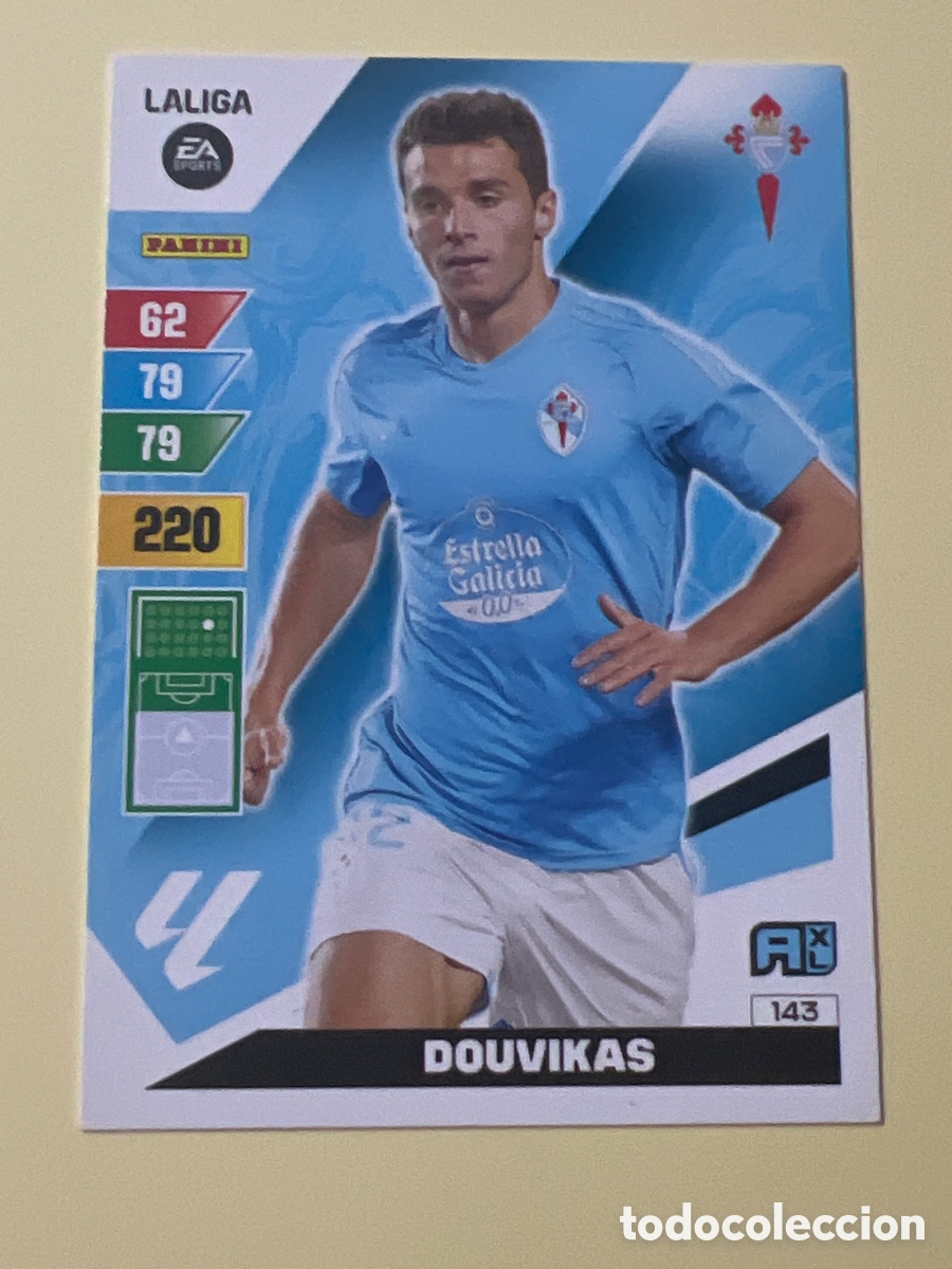 Cromos de F&uacute;tbol: E1292. Cromo Futbol Liga 2023-24 Adrenalyn XL 143 Douvikas.Celta de Vigo.Panini