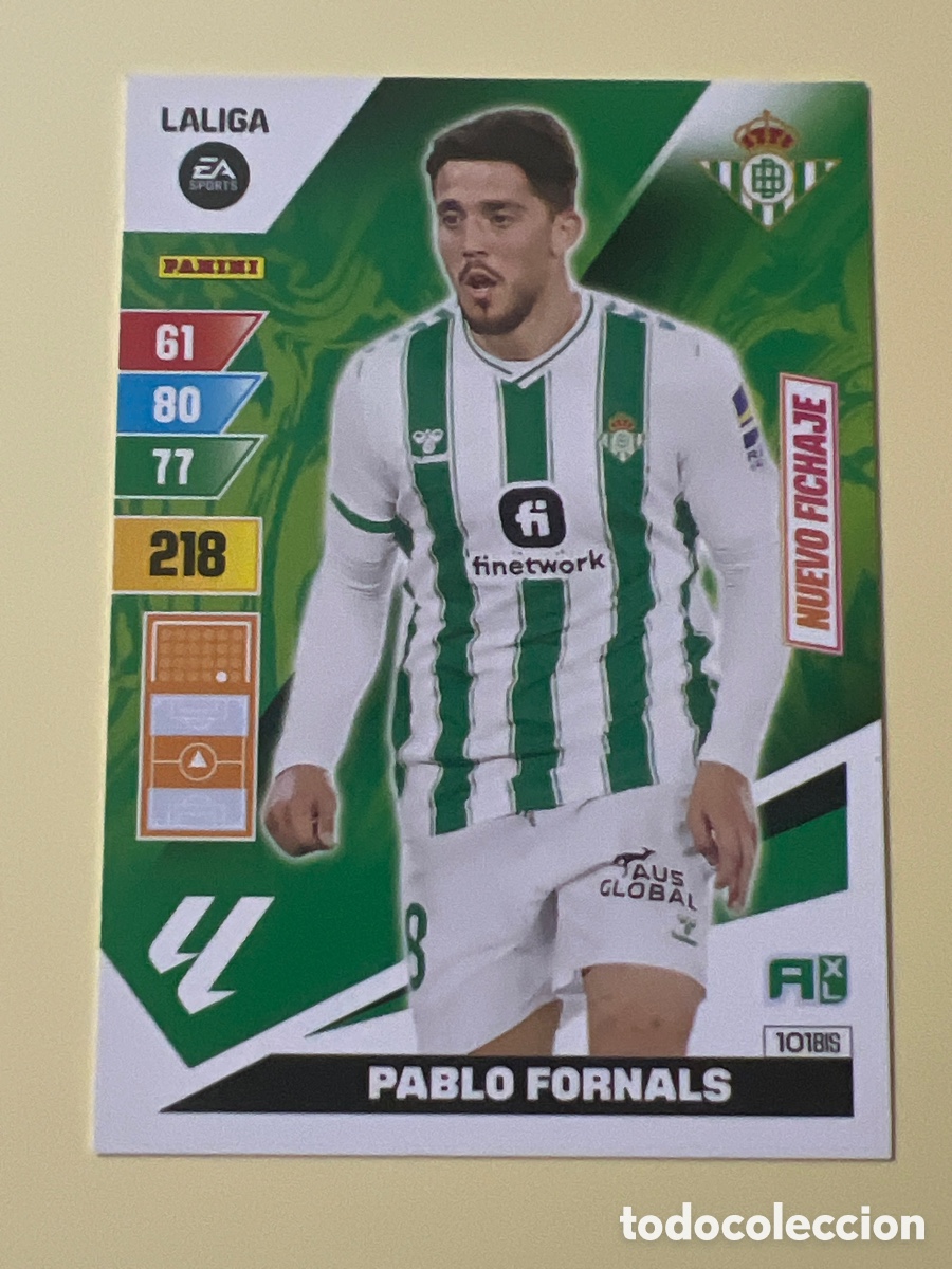 Football Stickers: E1504. 101 bis nuevo fichaje PABLO FORNALS BETIS ADRENALYN 2023 2024 23 24 PANINI NUEVO FICHAJE