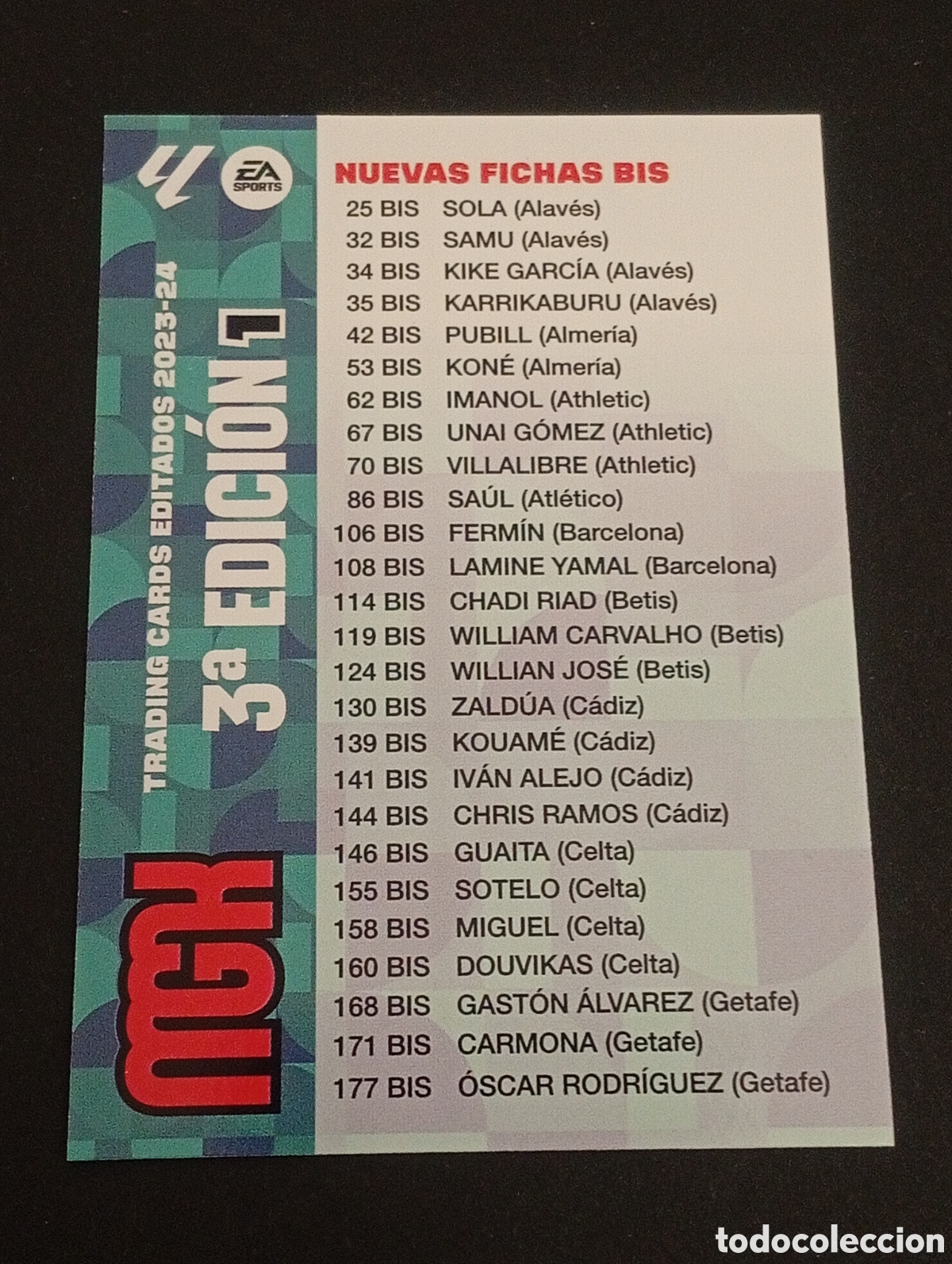 Fu&szlig;ball-Sticker: Yamal rookie check list indice 3 y 1 edici&oacute;n checklist MEGACRACKS 2023 2024 24 CROMOS 108bis 108 bis
