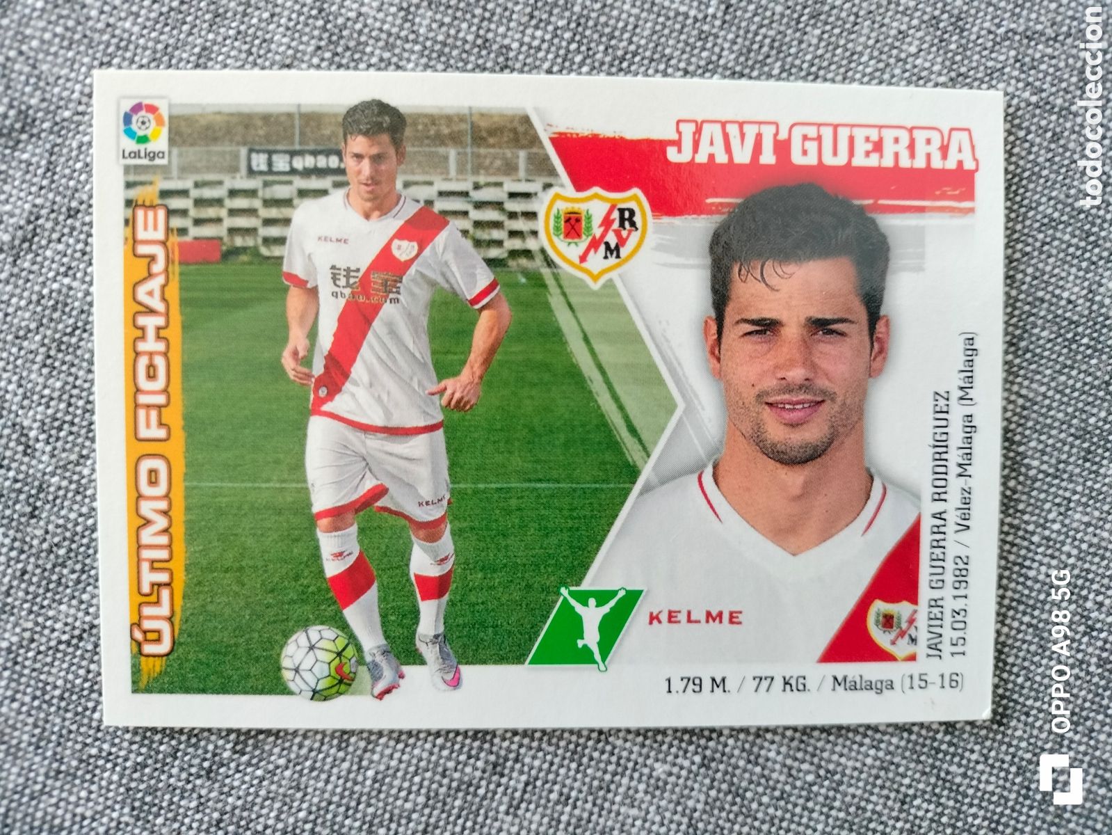 Figurine di Calcio: Cromo 49 &Uacute;ltimo fichaje Javi Guerra Rayo Vallecano. Ediciones Este liga temporada 2015 2016 15 16