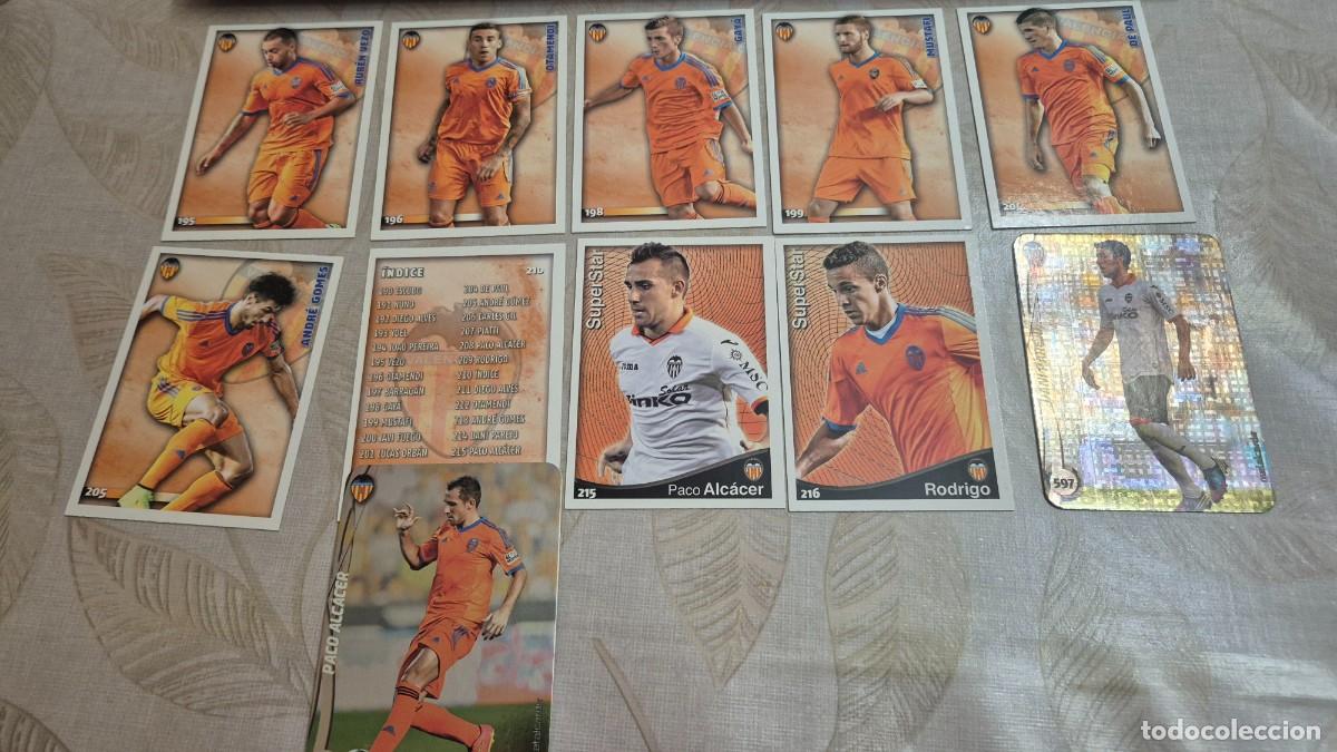 Fu&szlig;ball-Sticker: LOTE MUNDICROMO 2014 2015 LAS FICHAS QUIZ DE LA LIGA 2015 EQUIPO VALENCIA SON 11 CROMOS