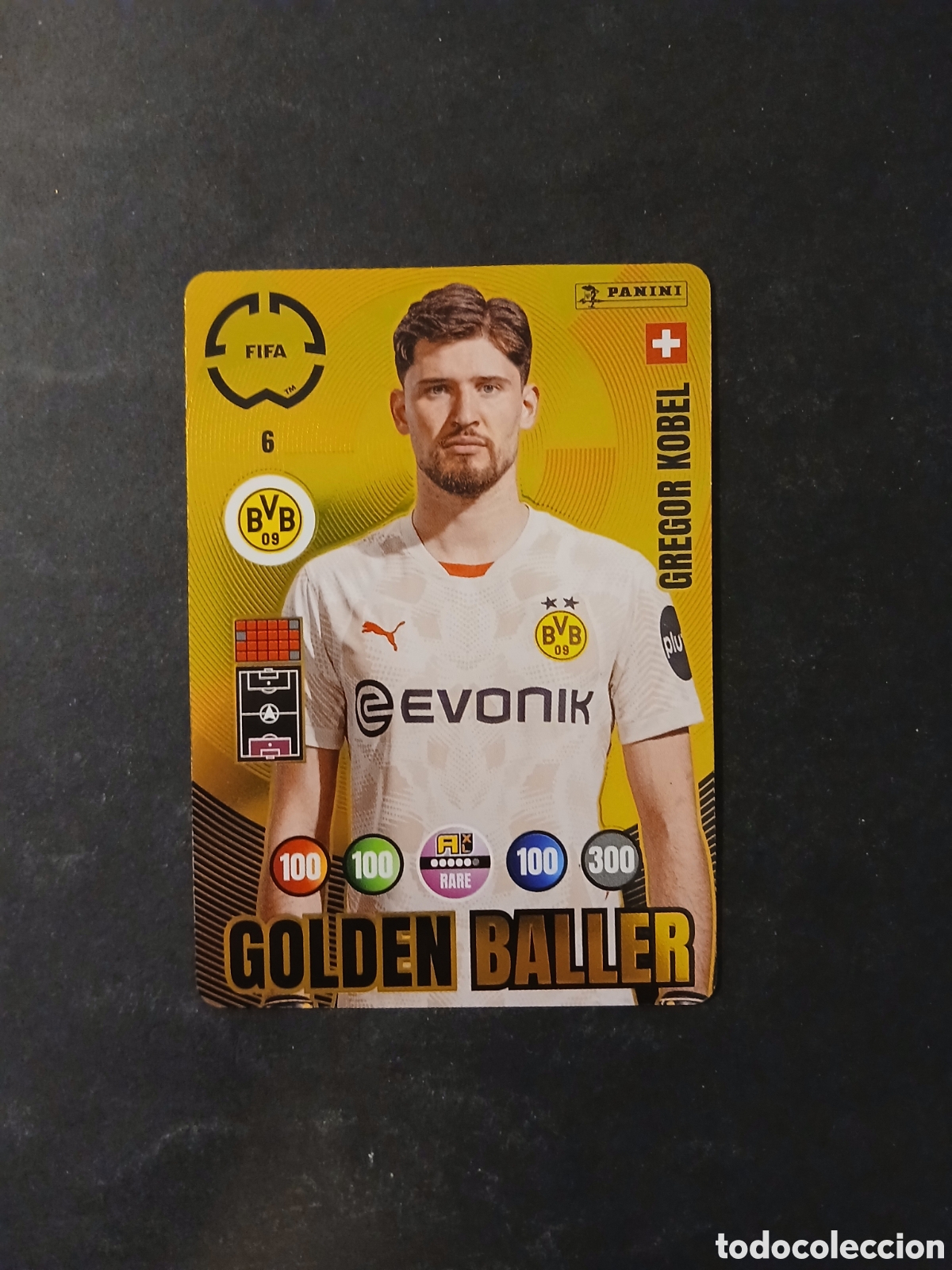 Fu&szlig;ball-Sticker: GREGOR KOBEL BAYER LEVERKUSEN GOLDEN BALLER 6 FIFA ADRENALYN CLUB WORLD CUP 2025 25 PANINI