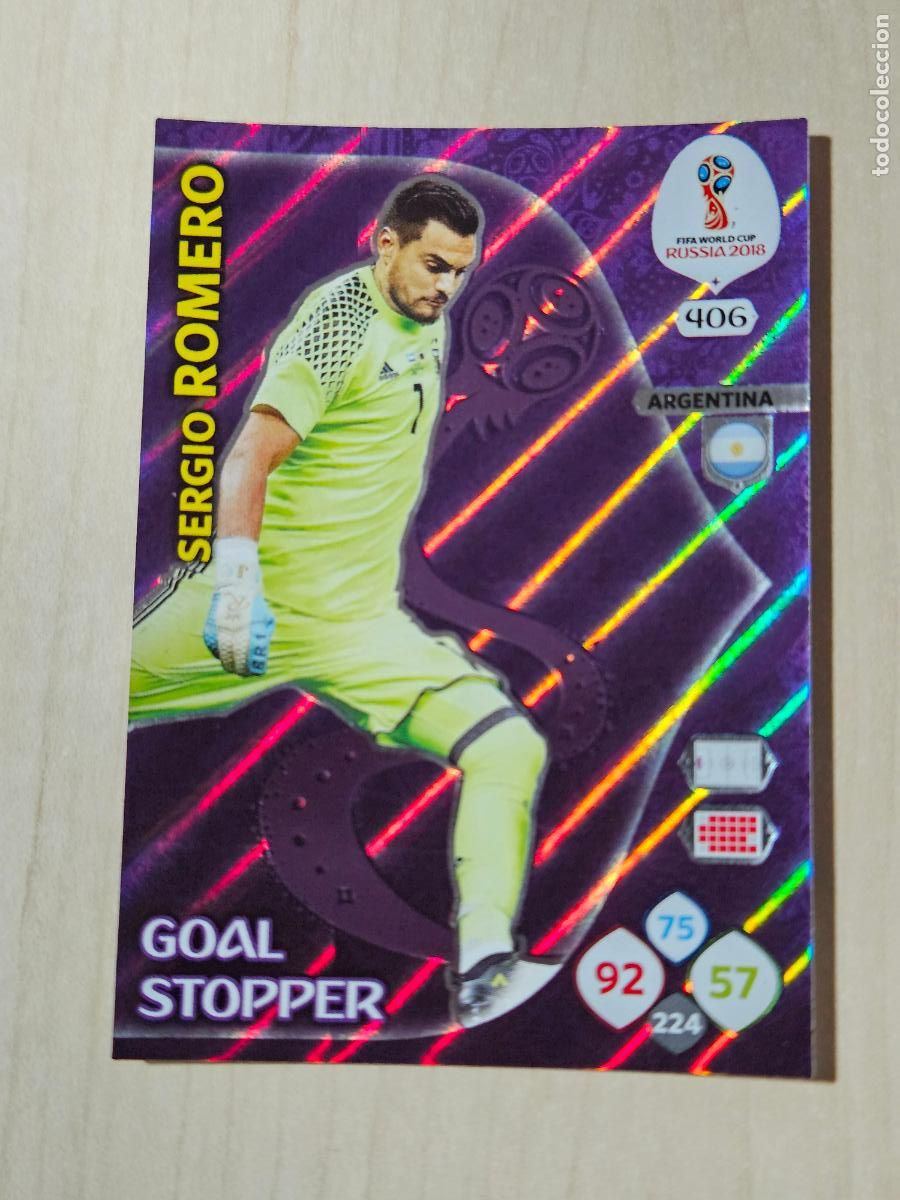 Fu&szlig;ball-Sticker: N&ordm; 406 SERGIO ROMERO - GOAL STOPPER - ADRENALYN XL MUNDIAL 2018 RUSIA - FICHA
