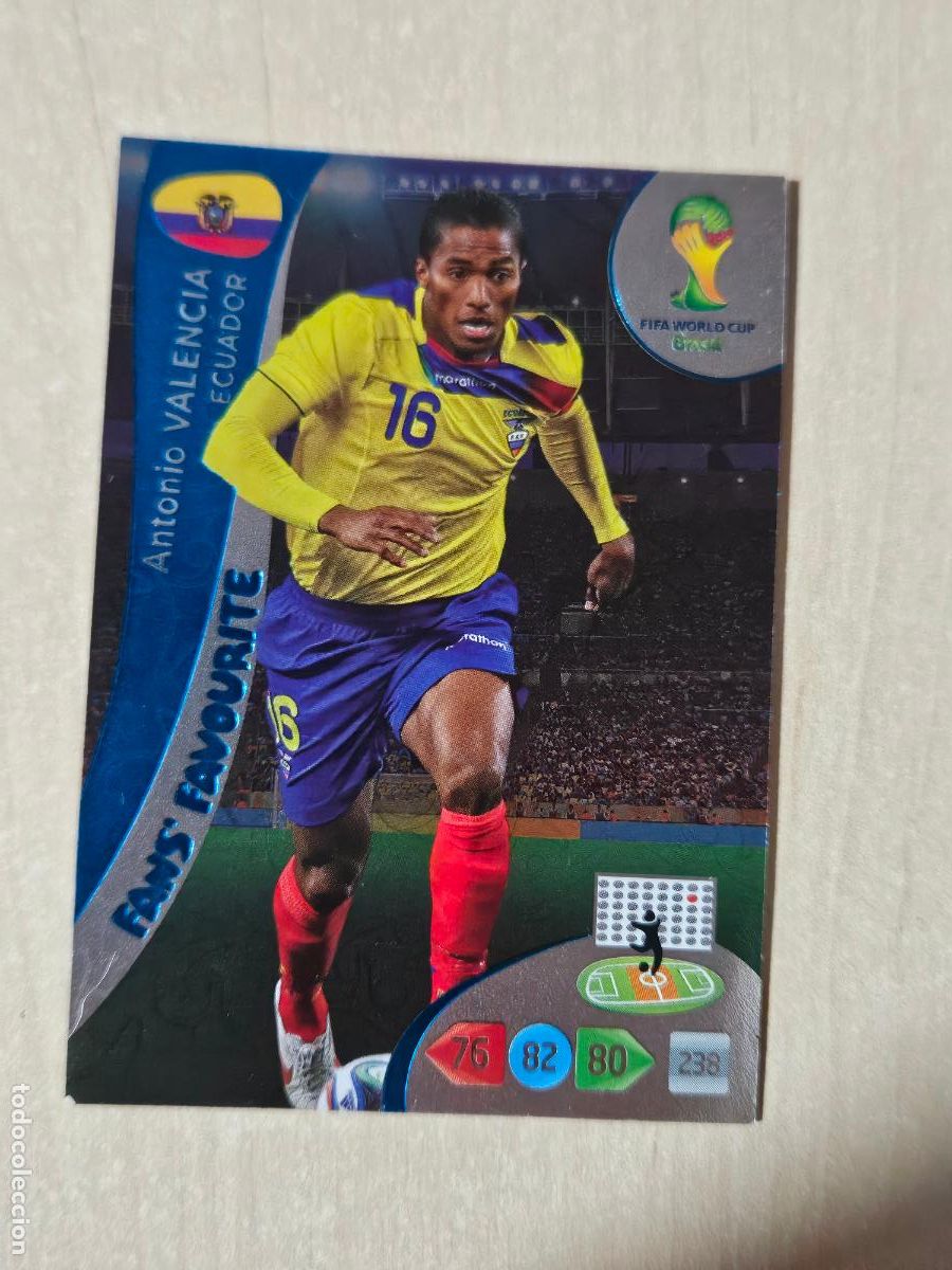 Fu&szlig;ball-Sticker: N&ordm; 335 ANTONIO VALENCIA - FANS FAVOURITE - ADRENALYN XL MUNDIAL 2014 BRASIL - FICHA