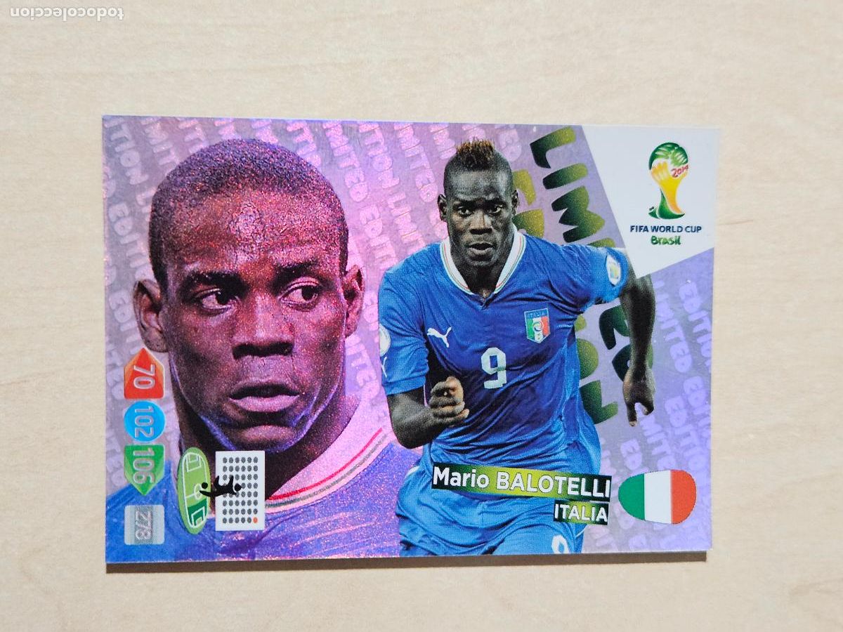 Cromos de Futebol: MARIO BALOTELLI - LIMITED EDICION - ADRENALYN XL MUNDIAL 2014 BRASIL - FICHA