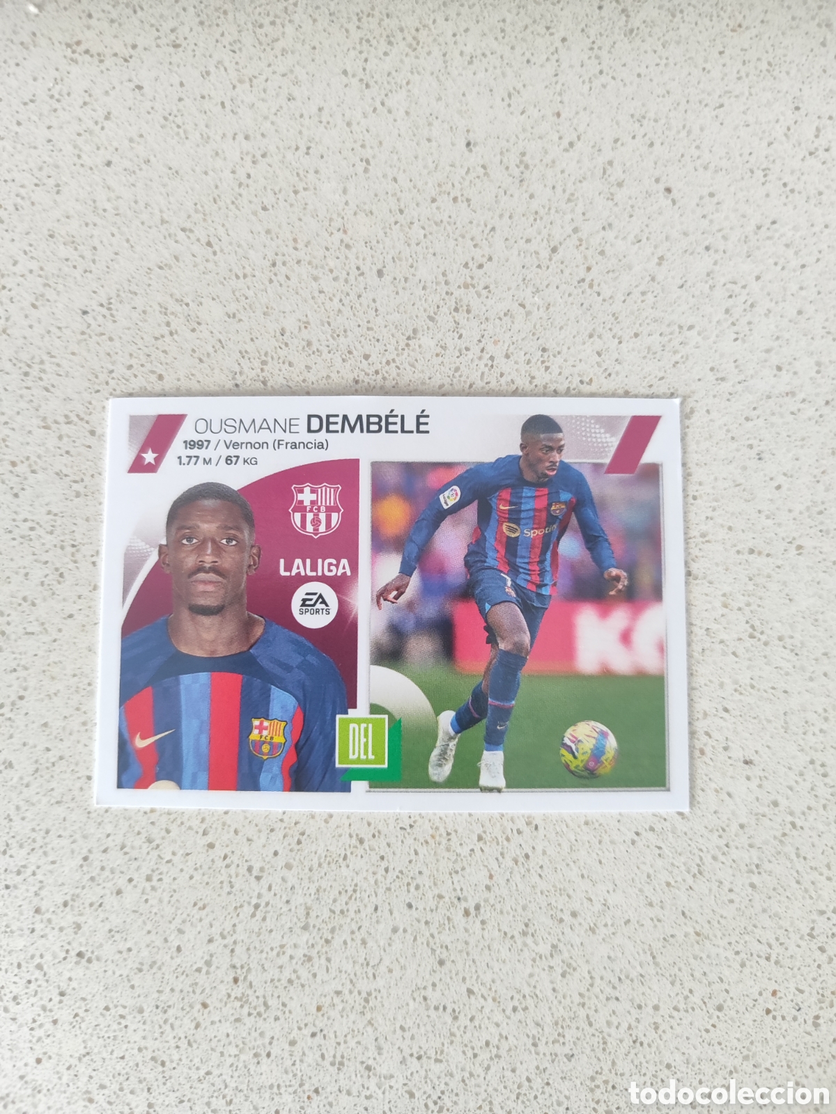Fu&szlig;ball-Sticker: CROMO DEMB&Eacute;L&Eacute; FC BARCELONA N&Uacute;MERO 19 . LIGA ESTE 23/24.