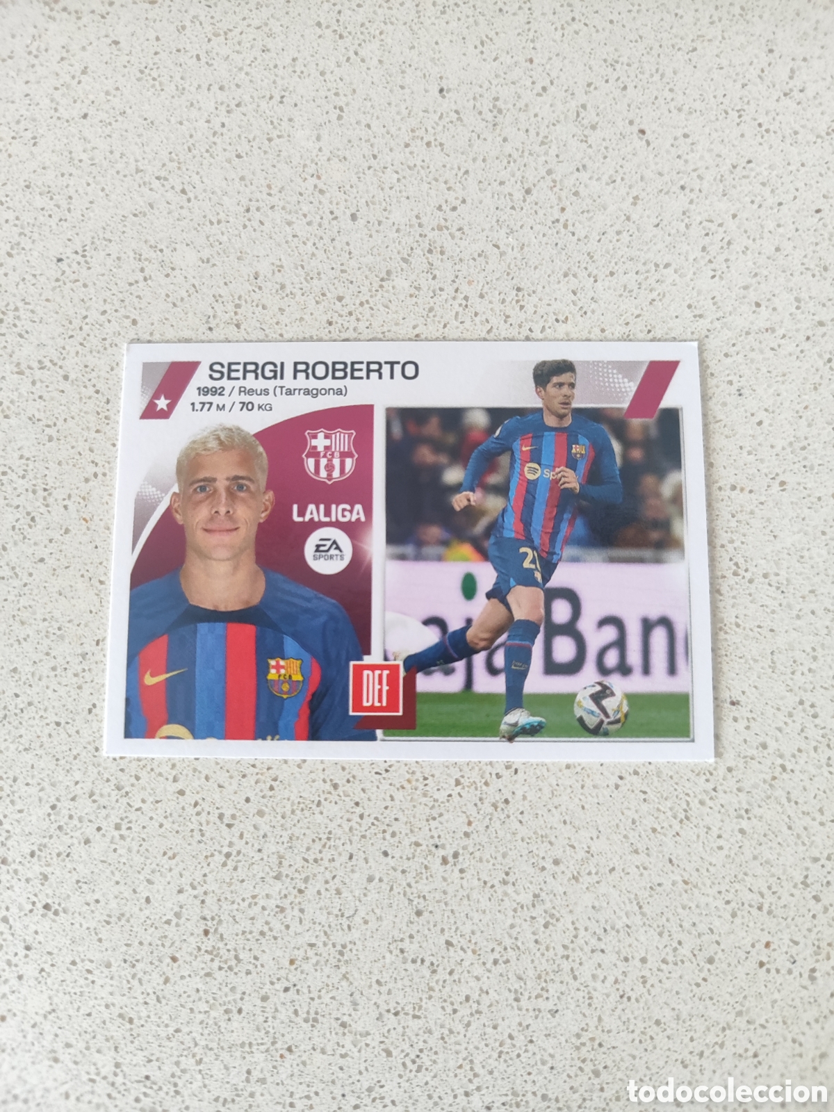 Fu&szlig;ball-Sticker: CROMO SERGI ROBERTO FC BARCELONA N&Uacute;MERO 5. LIGA ESTE 23/24.