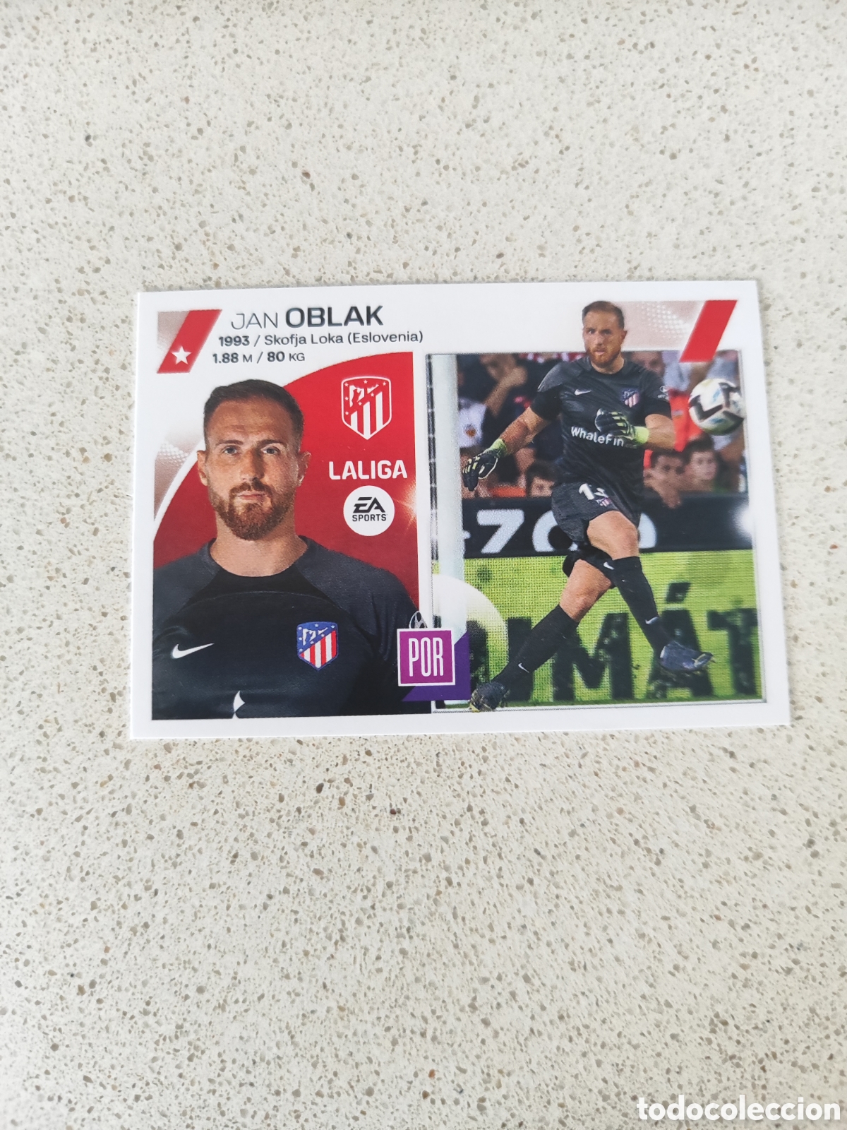 Fu&szlig;ball-Sticker: CROMO OBLAK MOLINA ATL&Eacute;TICO DE MADRID N&Uacute;MERO 3. LIGA ESTE 23/24.