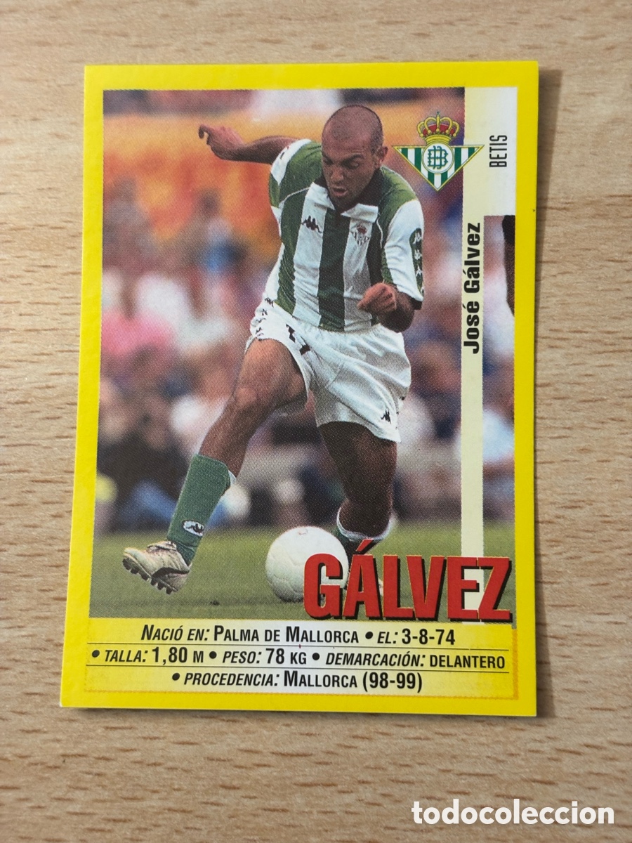 Football Stickers: # 208 A Galvez Real Betis Coloca Panini 99 00 1999 2000 sin pegar