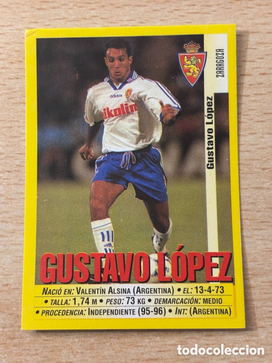 Cromos de f&uacute;tbol: # 168 Gustavo L&oacute;pez Real Zaragoza Baja Panini 99 00 1999 2000 sin pegar