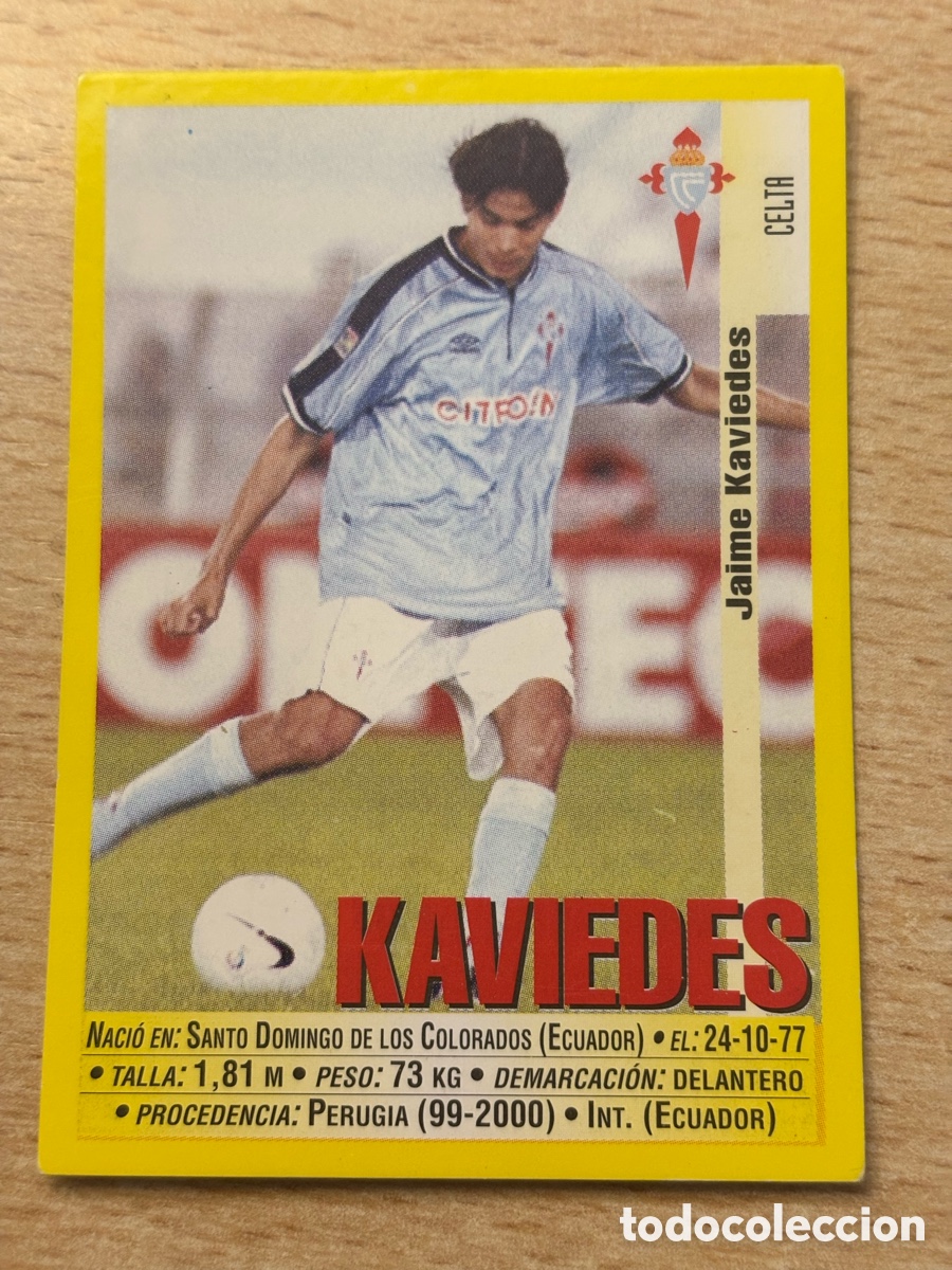 Cromos de F&uacute;tbol: # 92 A Kaviedes Celta de Vigo Coloca Panini 99 00 1999 2000 sin pegar