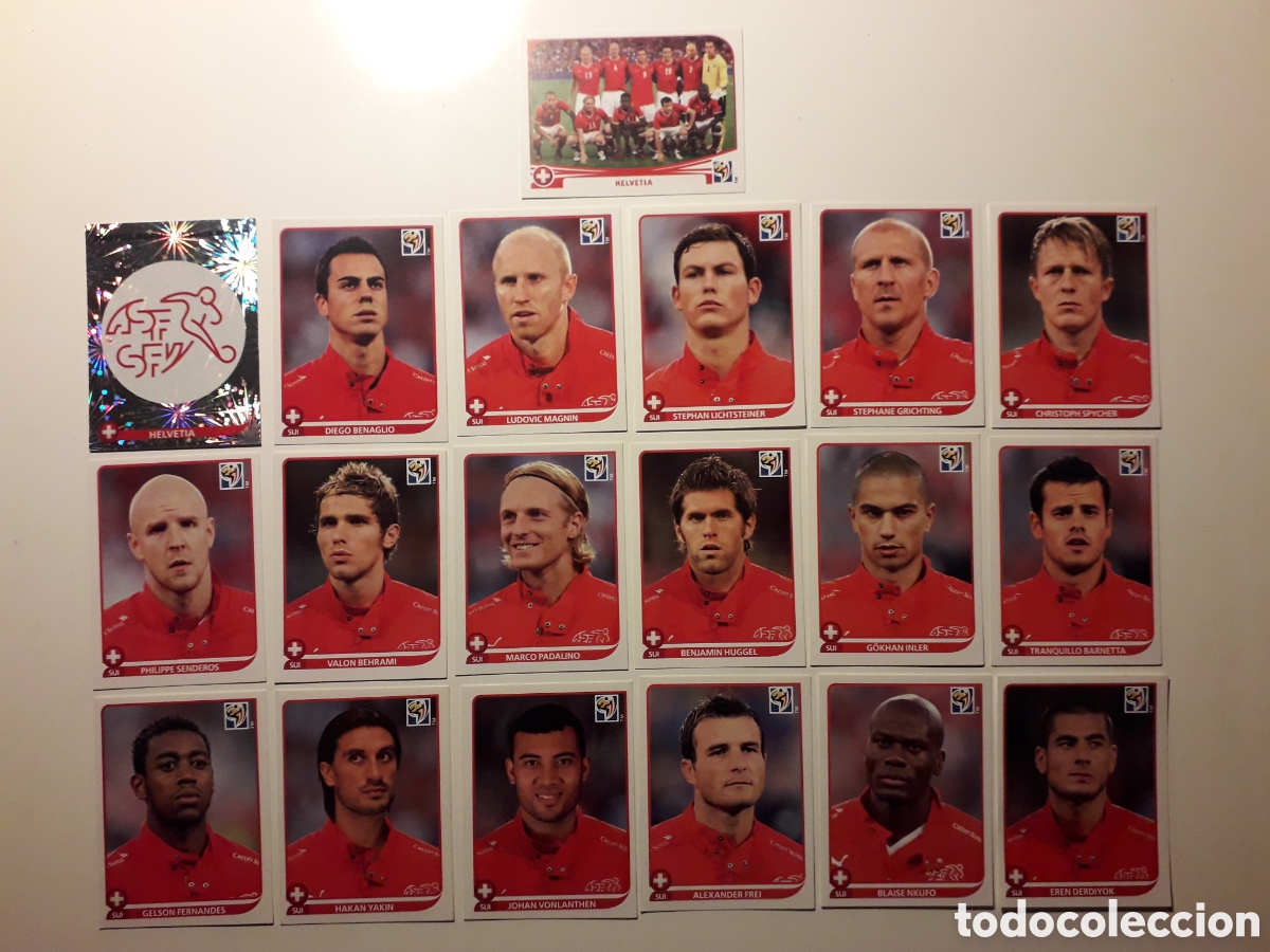 Fu&szlig;ball-Sticker: 19 CROMOS SUIZA. MUNDIAL SUD&Aacute;FRICA 2010 PANINI. EQUIPO B&Aacute;SICO COMPLETO. PEDIDO M&Iacute;NIMO 3&euro;
