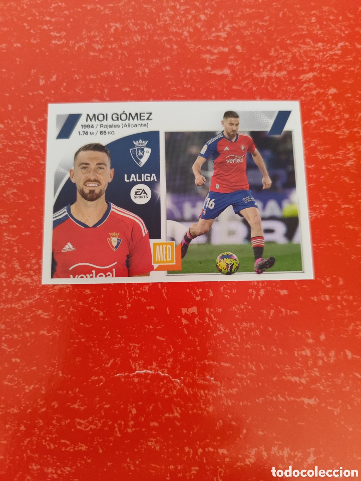Fu&szlig;ball-Sticker: CROMO MOI G&Oacute;MEZ OSASUNA N&Uacute;MERO 15. LIGA ESTE 23/24.