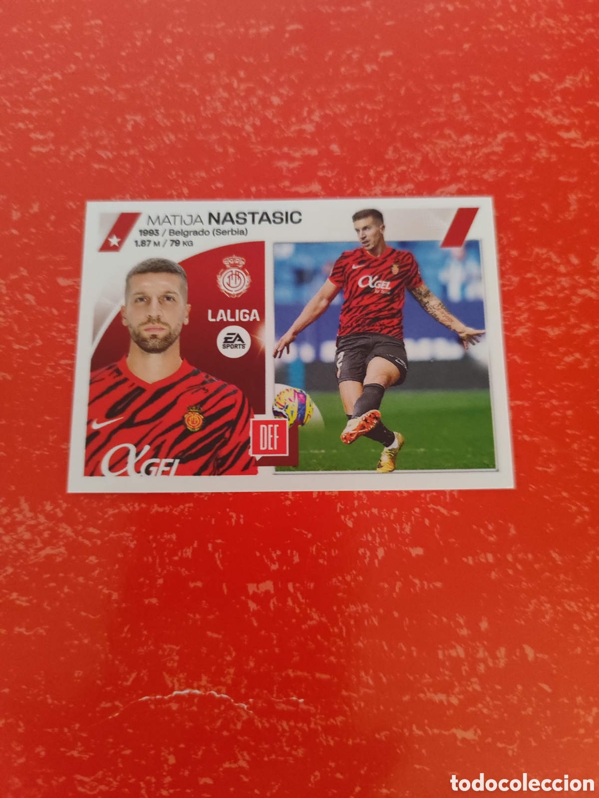 Cromos de Futebol: CROMO NASTASIC MALLORCA N&Uacute;MERO 9. LIGA ESTE 23/24.