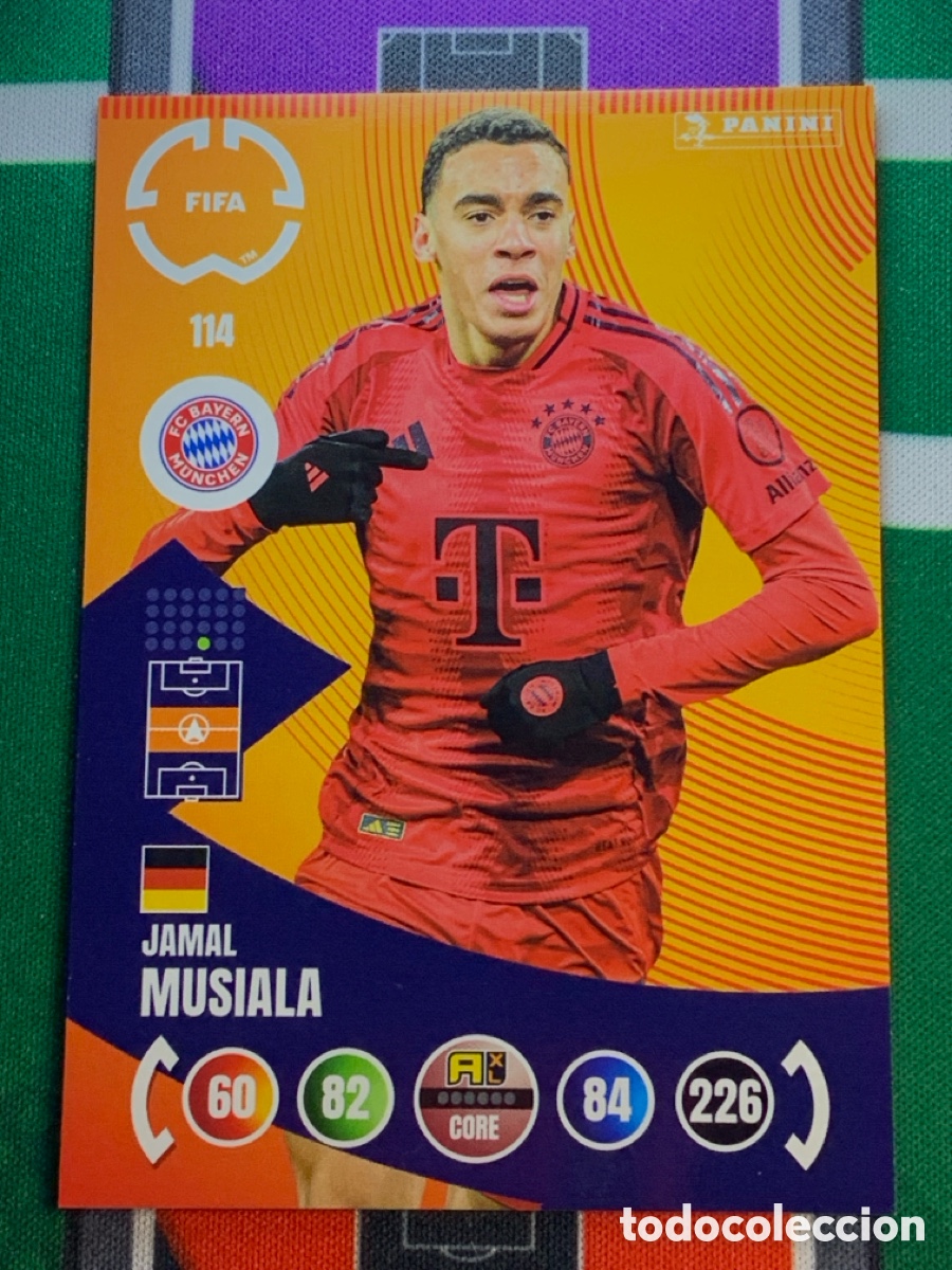 Cromos de Futebol: 114 Jamal Musiala FC Bayern M&uuml;nchen Team Mate Adrenalyn FIFA WORLD CUP 2025