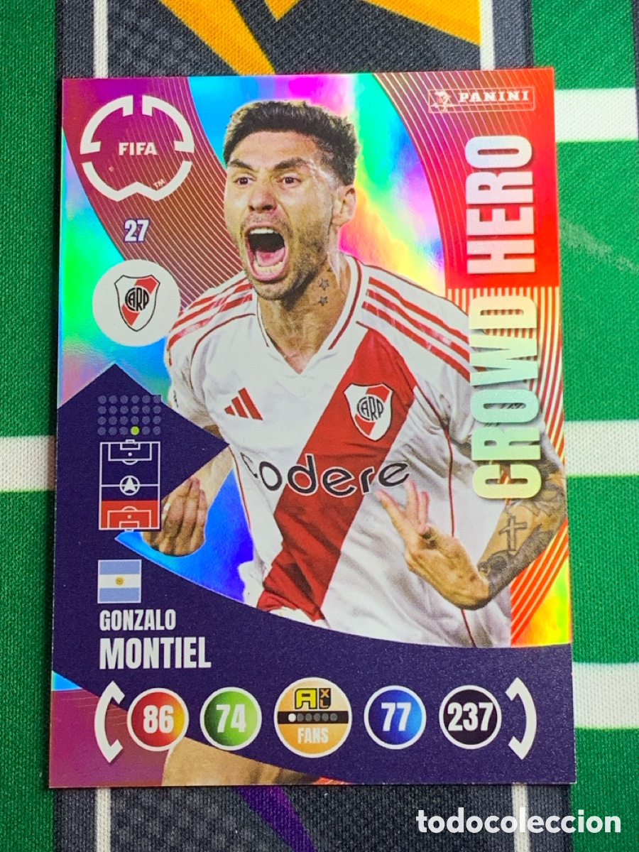 Fu&szlig;ball-Sticker: 27 Gonzalo Montiel CA River Plate Crowd Hero Adrenalyn FIFA WORLD CUP 2025