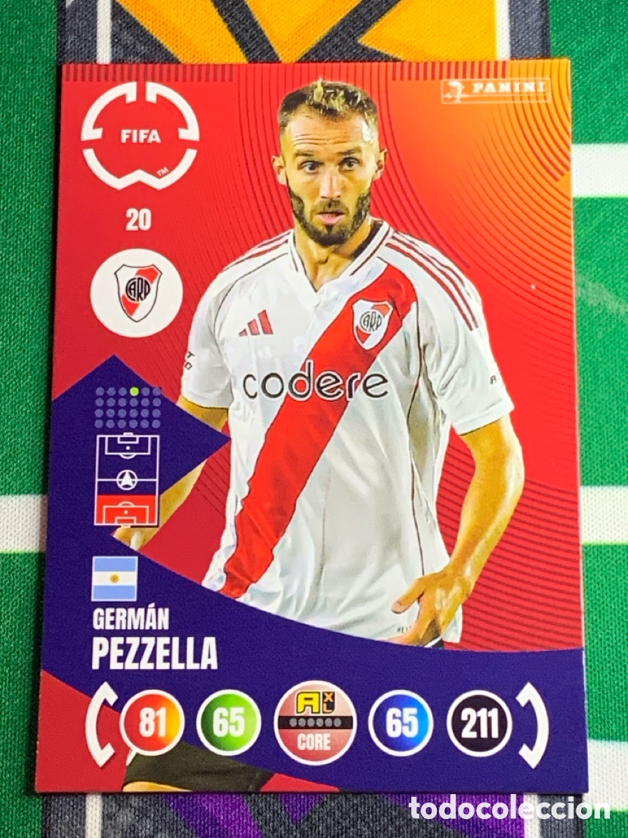 Fu&szlig;ball-Sticker: 20 Germ&aacute;n Pezzella CA River Plate Team Mate Adrenalyn FIFA WORLD CUP 2025
