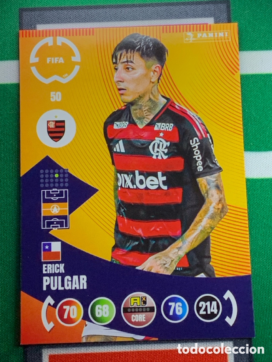 Fu&szlig;ball-Sticker: 50 Erick Pulgar CR Flamengo Team Mate Adrenalyn FIFA WORLD CUP 2025