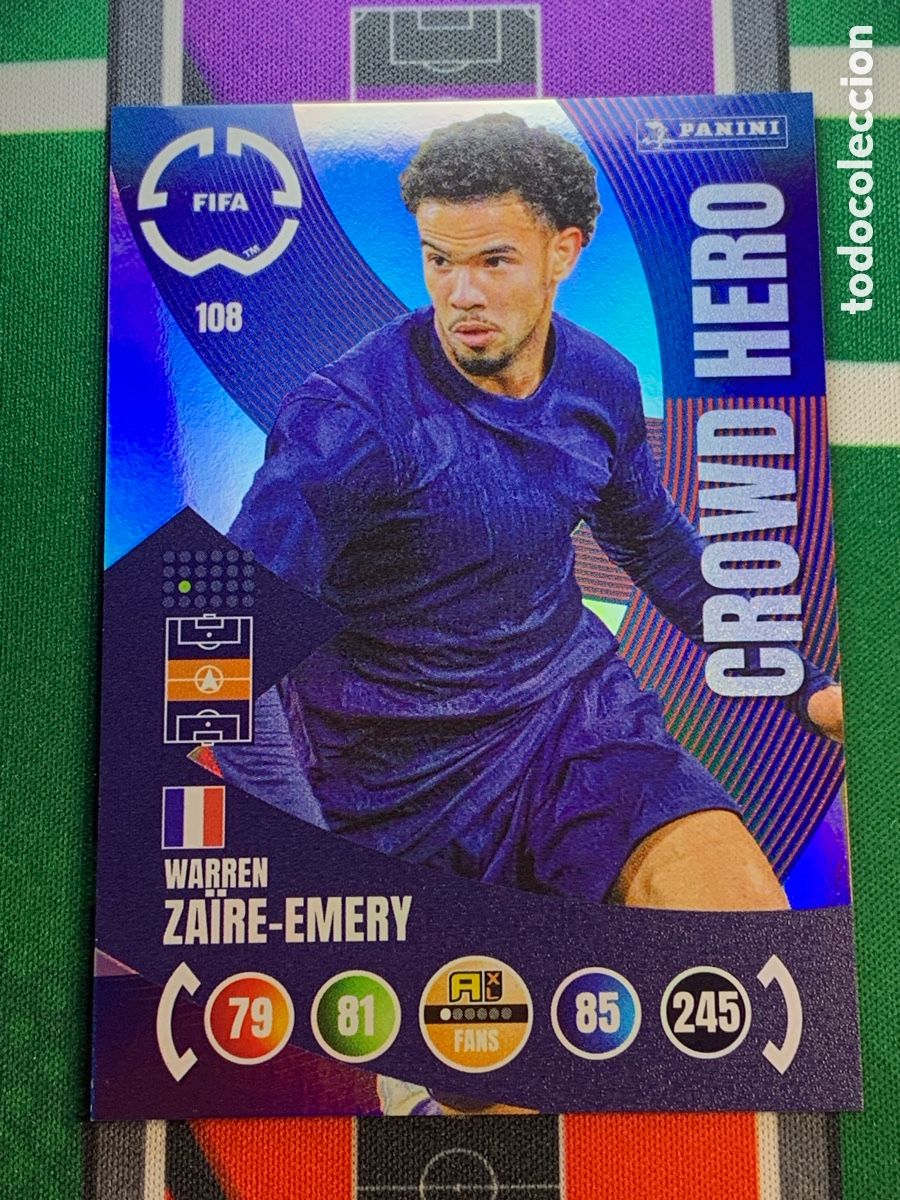 Cartes &agrave; collectionner de Football: 108 Warren Za&iuml;re-Emery Paris Saint-Germain Crowd Hero Adrenalyn FIFA WORLD CUP 2025