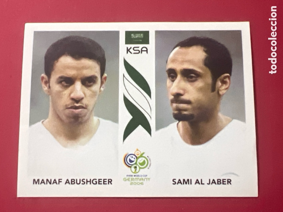 Figurine di Calcio: MANAF ABUSHGEER/SAMI AL JABER ARABIA SAUDI KSA MUNDIAL GERMANY 2006 PANINI NUEVO SIN PEGAR N&deg; 595