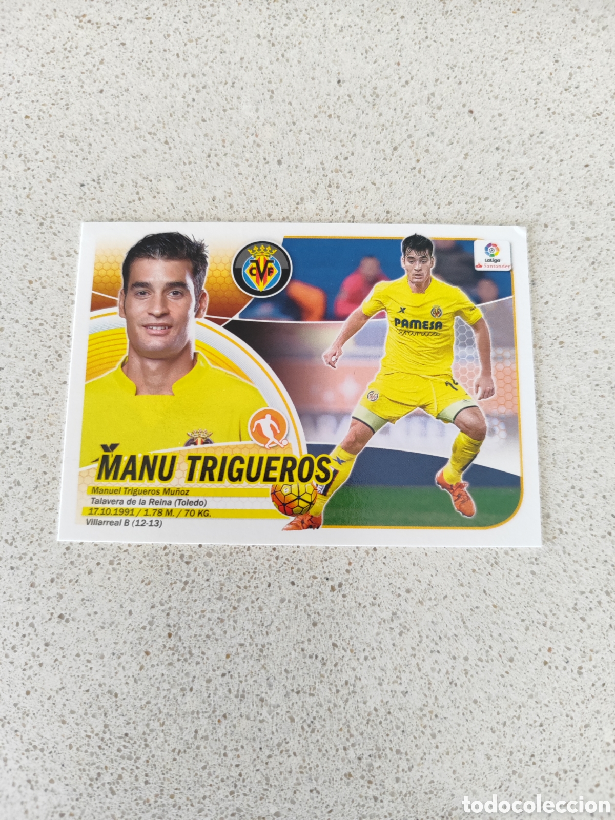 Fu&szlig;ball-Sticker: CROMO MANU TRIGUEROS VILLARREAL N&Uacute;MERO 10. LIGA ESTE 16/17.