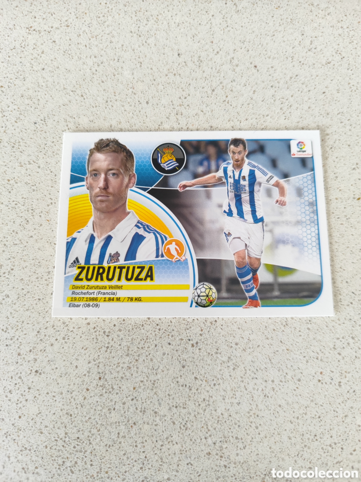 Fu&szlig;ball-Sticker: CROMO ZURUTUZA REAL SOCIEDAD N&Uacute;MERO 11A. LIGA ESTE 16/17.