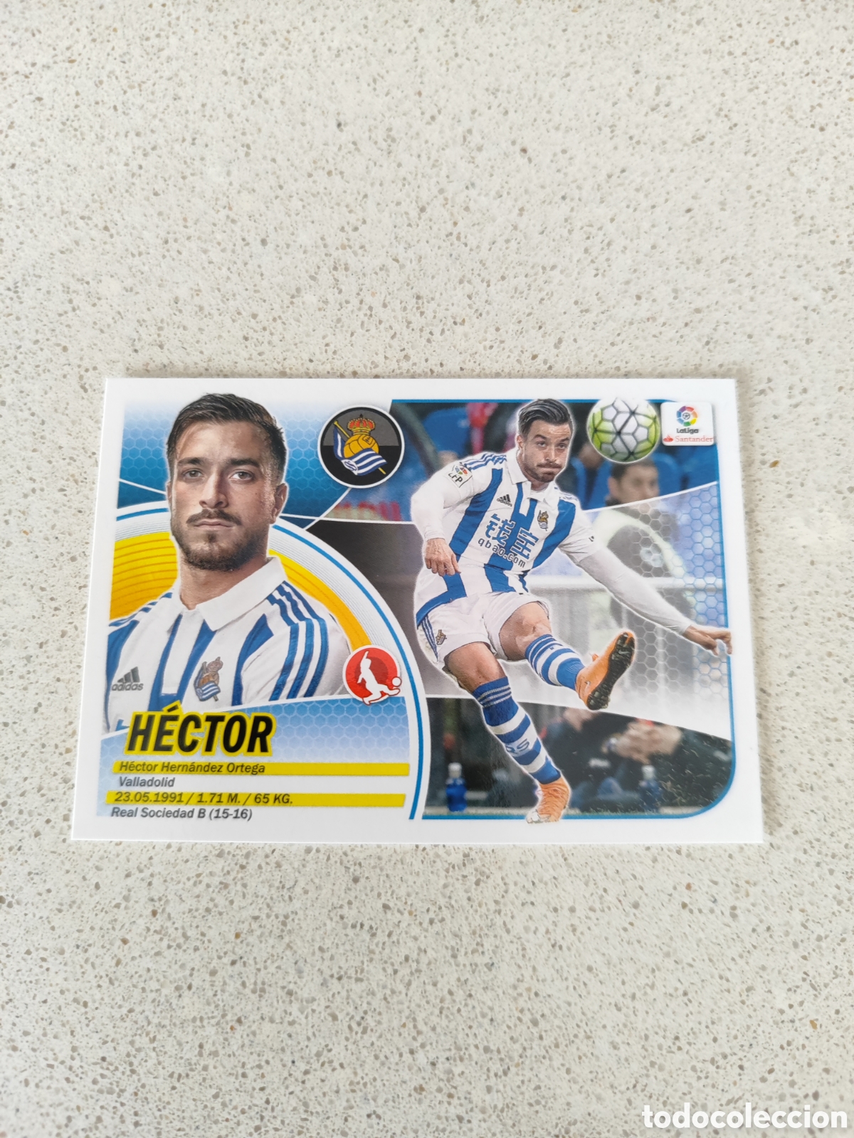 Cromos de f&uacute;tbol: CROMO H&Eacute;CTOR REAL SOCIEDAD N&Uacute;MERO 7B. LIGA ESTE 16/17.