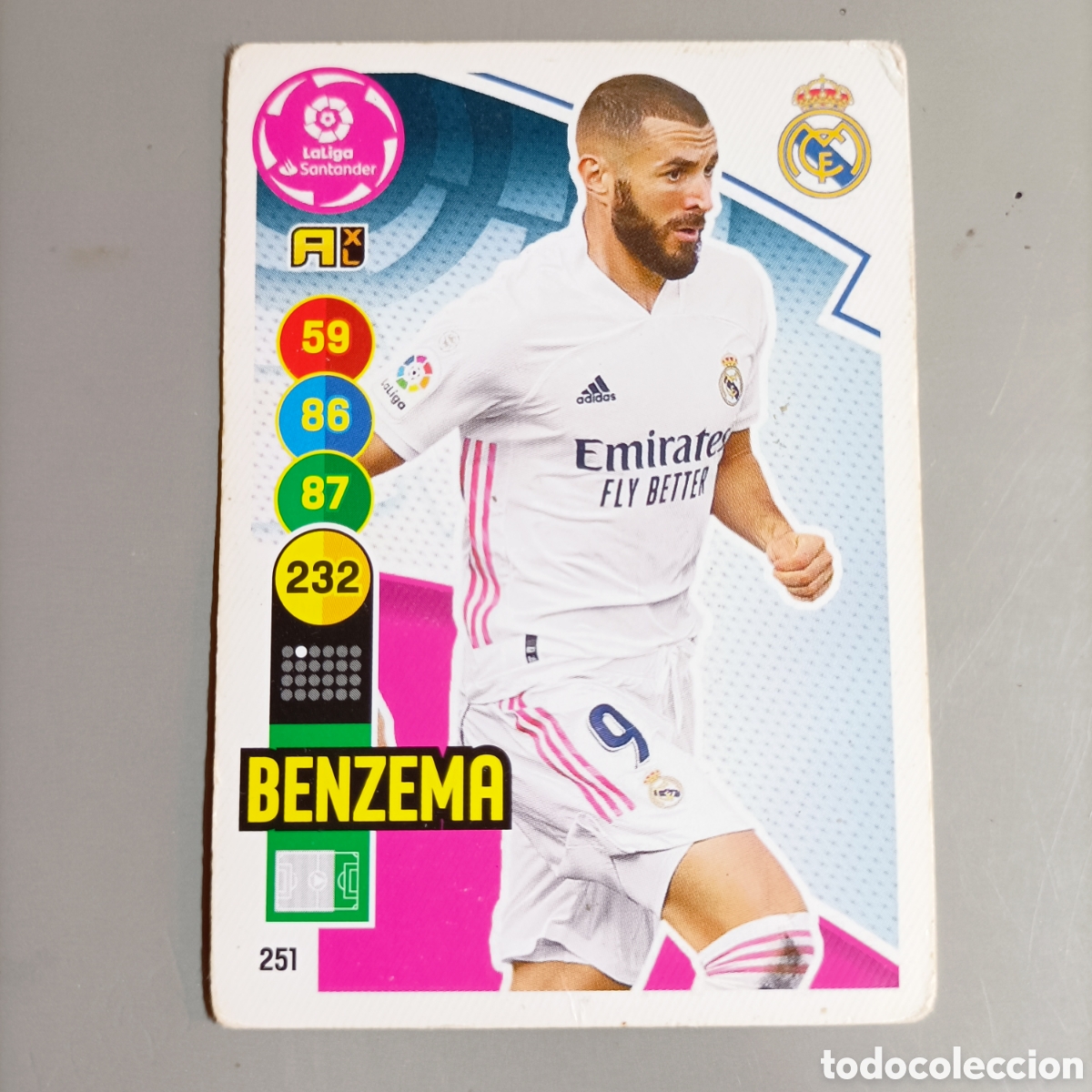Cromos de F&uacute;tbol: ADRENALYN. LIGA 2020-2021 (REAL MADRID) №251 BENZEMA