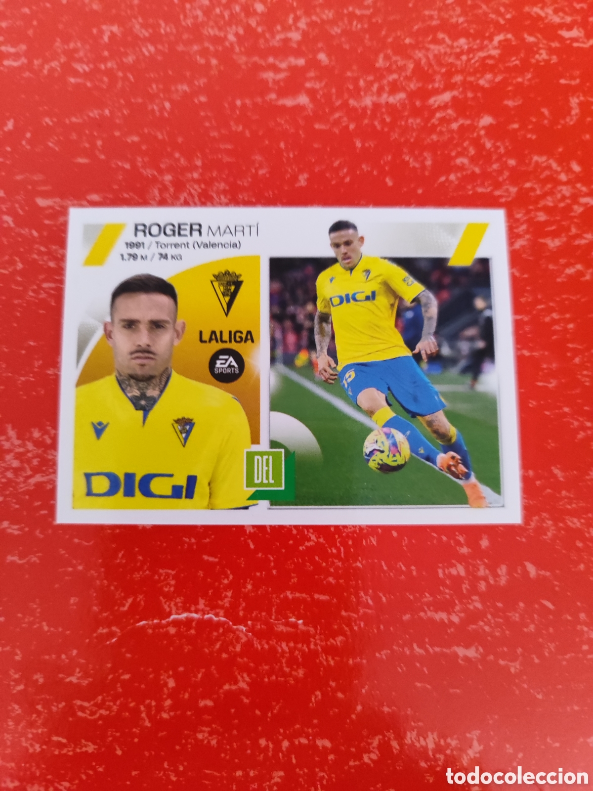 Football Stickers: CROMO ROGER C&Aacute;DIZ N&Uacute;MERO 17. LIGA ESTE 23/24