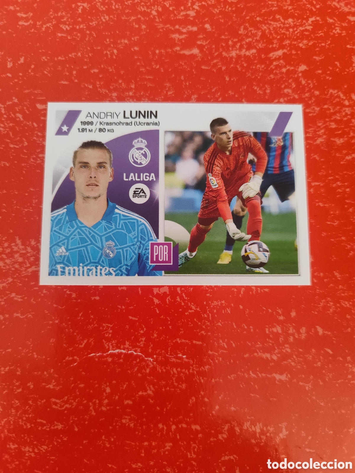 Fu&szlig;ball-Sticker: CROMO LUNIN REAL MADRID N&Uacute;MERO 4. LIGA ESTE 23/24.