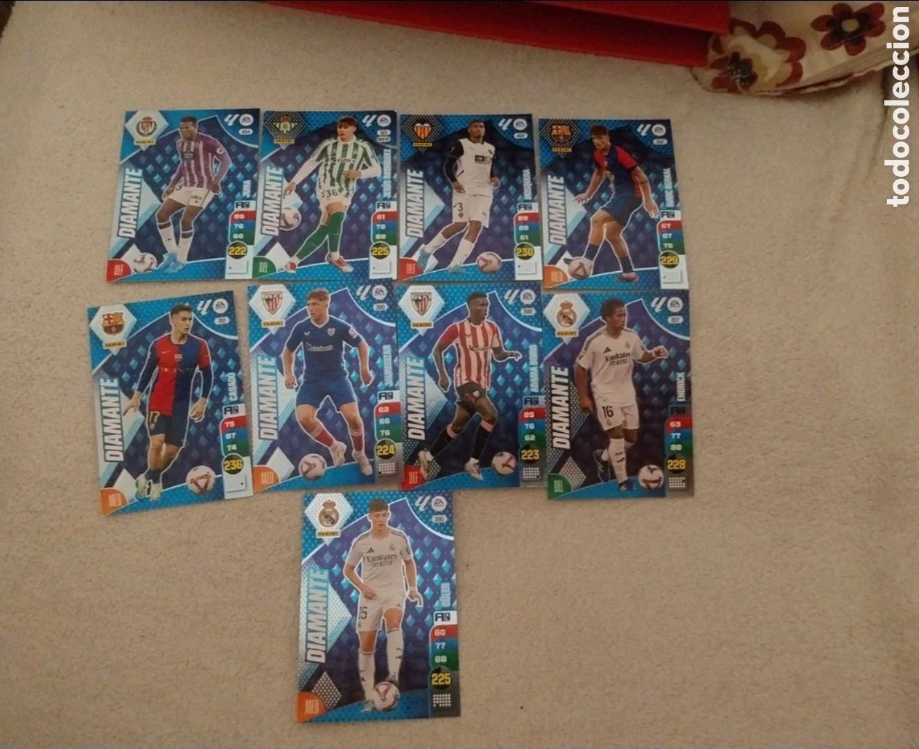 Cromos de f&uacute;tbol: Lote 9 Cromos Diamante 2024-2025 F&uacute;tbol