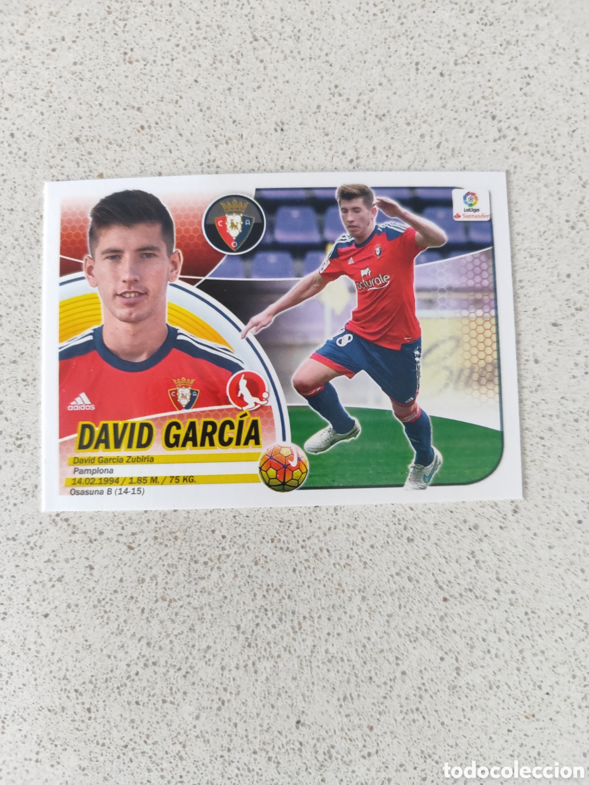 Football Stickers: CROMO DAVID GARC&Iacute;A OSASUNA N&Uacute;MERO 6. LIGA ESTE 16/17.
