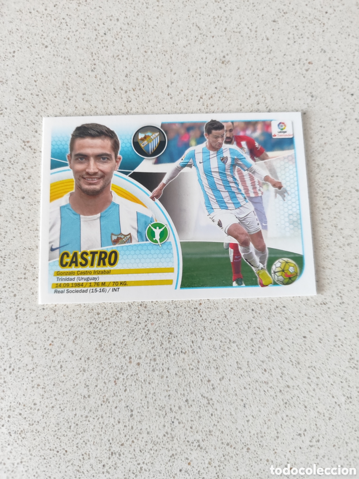 Figurine di Calcio: CROMO CASTRO M&Aacute;LAGA N&Uacute;MERO 14. LIGA ESTE 16/17.