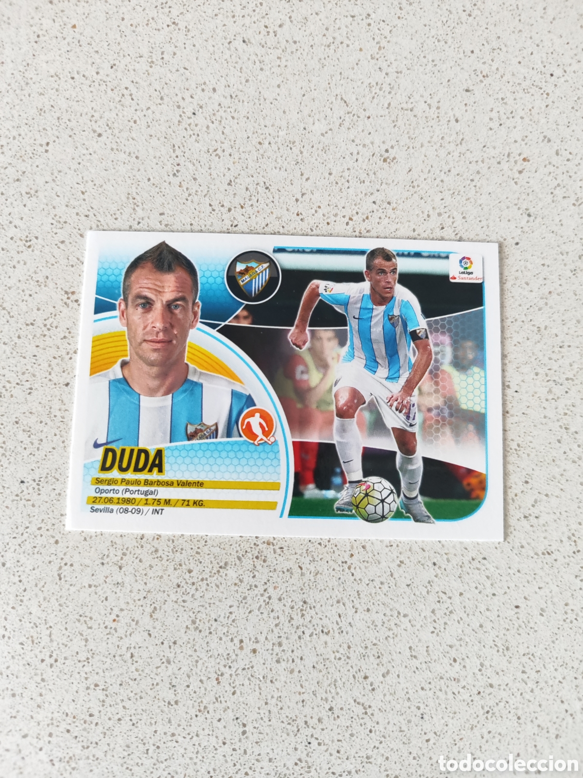 Figurine di Calcio: CROMO DUDA M&Aacute;LAGA N&Uacute;MERO 12B. LIGA ESTE 16/17.