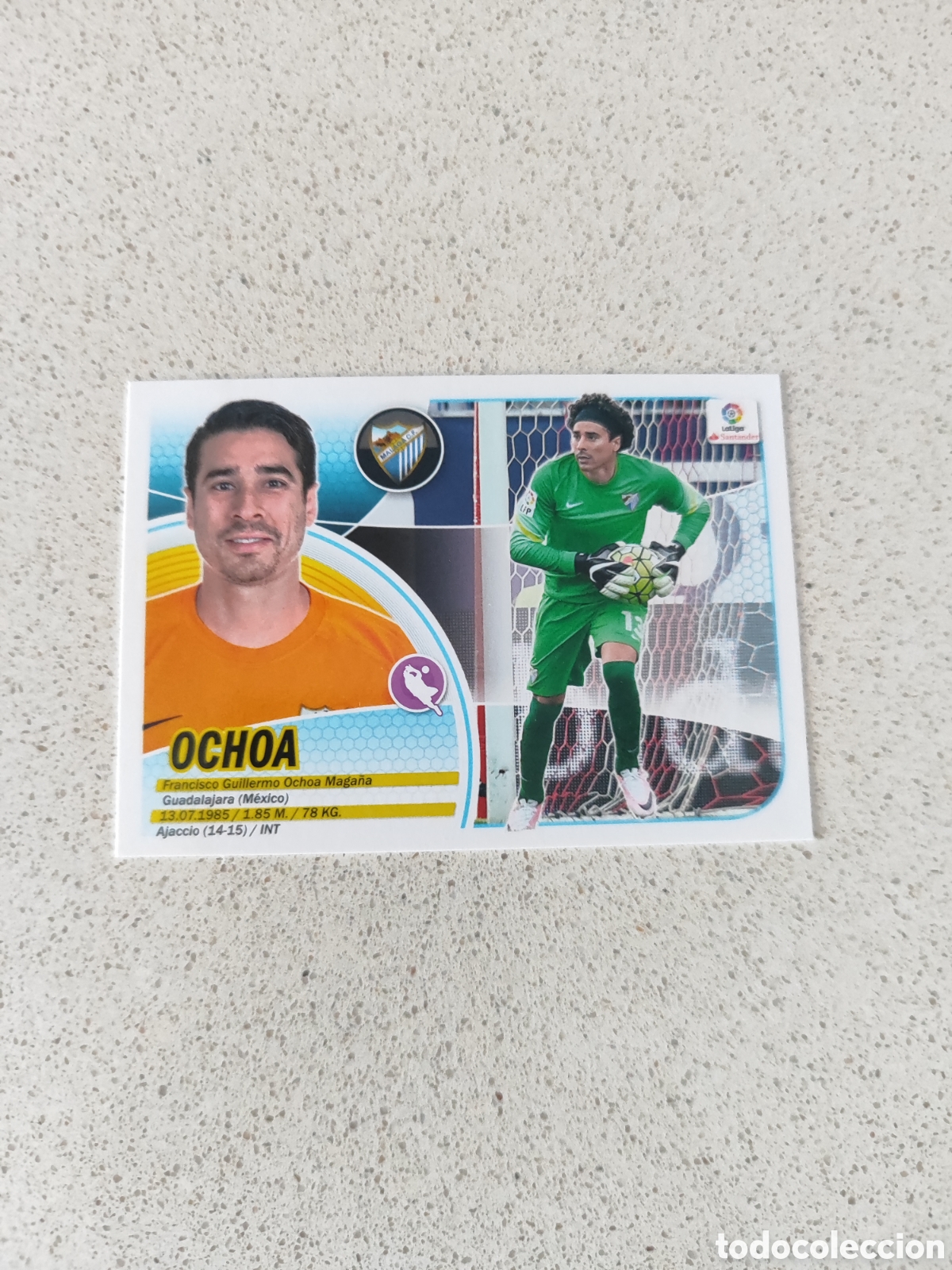 Cromos de f&uacute;tbol: CROMO OCHOA M&Aacute;LAGA N&Uacute;MERO 2. LIGA ESTE 16/17.