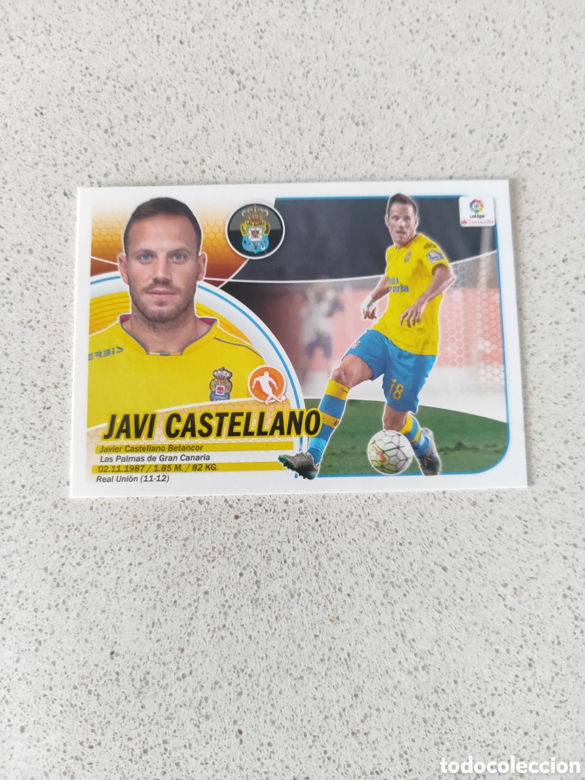 Figurine di Calcio: CROMO JAVI CASTELLANO LAS PALMAS N&Uacute;MERO 8B. LIGA ESTE 16/17.