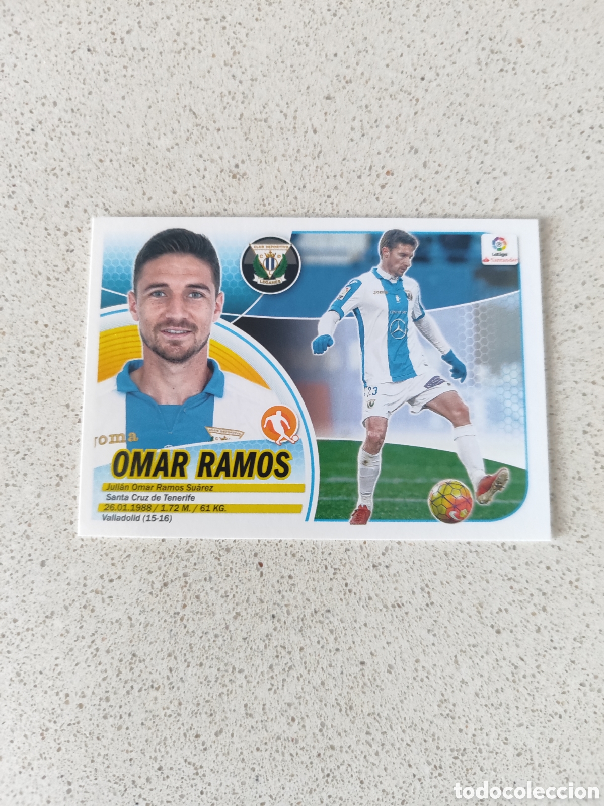 Fu&szlig;ball-Sticker: CROMO OMAR RAMOS LEGAN&Eacute;S N&Uacute;MERO 13. LIGA ESTE 16/17.