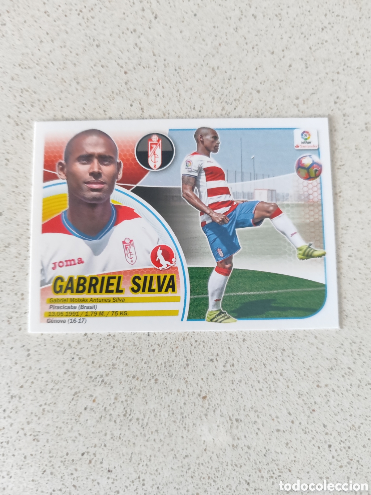 Figurine di Calcio: CROMO GABRIEL SILVA GRANADA N&Uacute;MERO 7. LIGA ESTE 16/17. SEGUNDA EDICI&Oacute;N.
