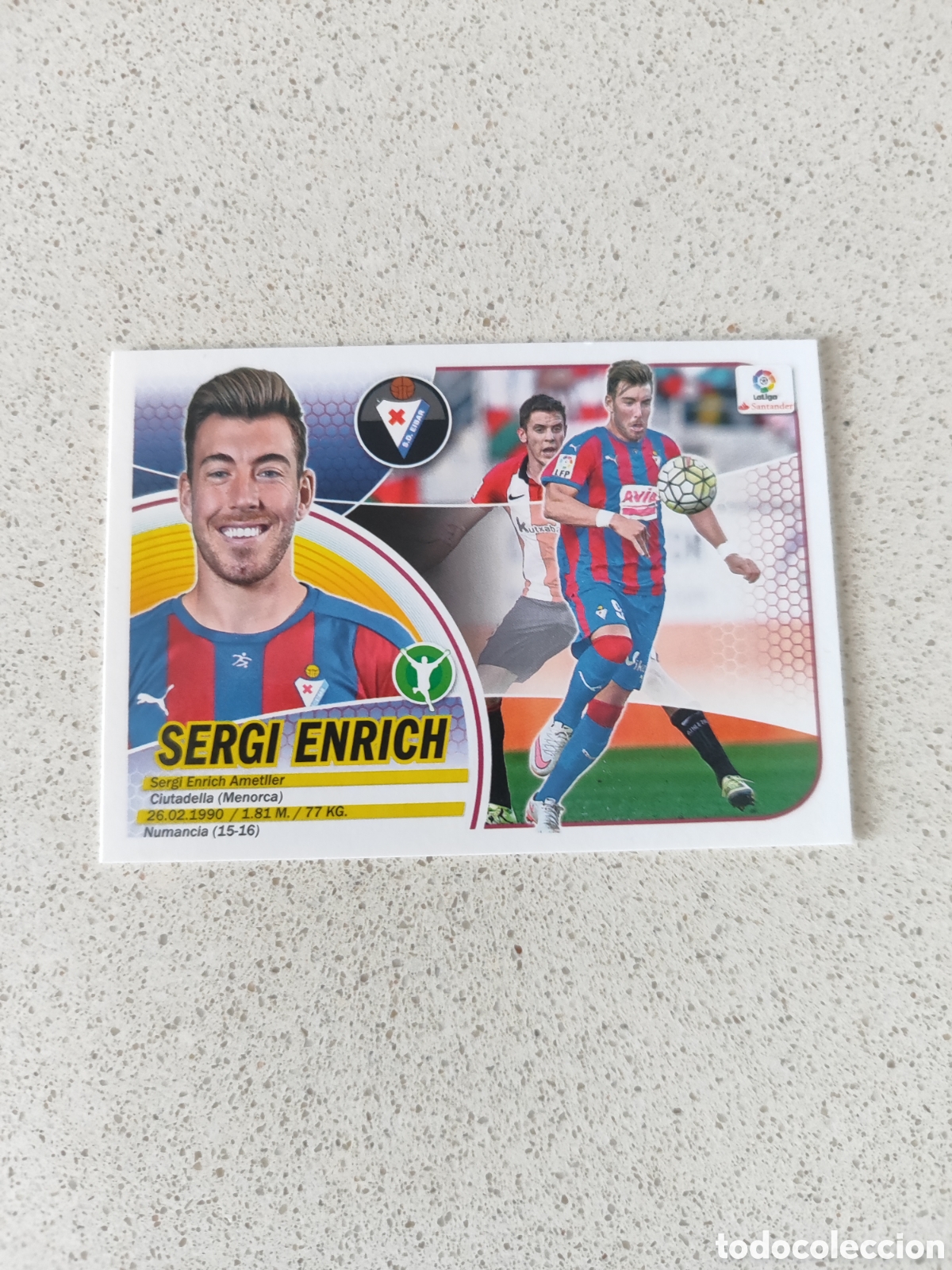 Fu&szlig;ball-Sticker: CROMO SERGI ENRICH EIBAR N&Uacute;MERO 16. LIGA ESTE 16/17.