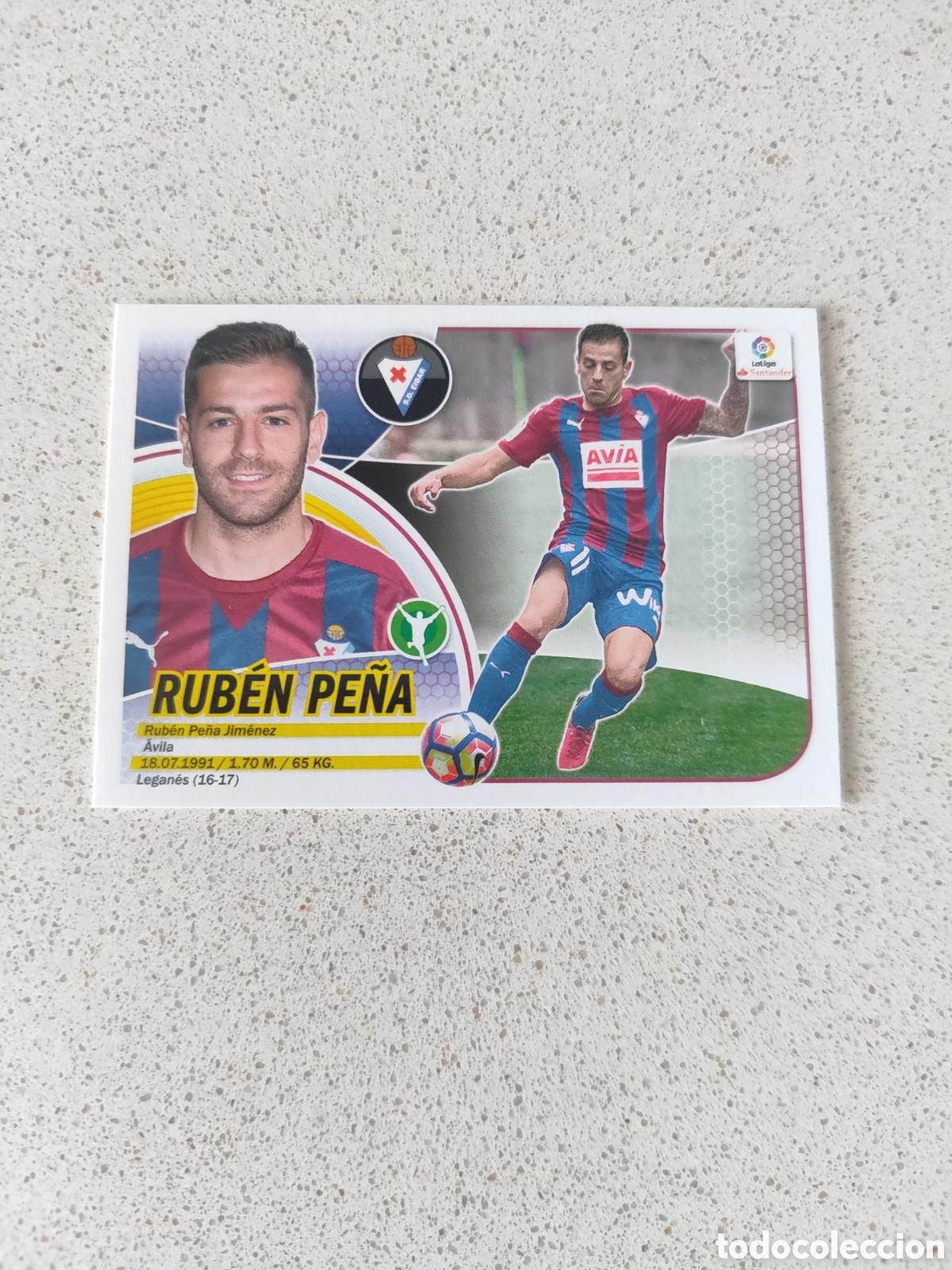 Figurine di Calcio: CROMO RUB&Eacute;N PE&Ntilde;A EIBAR N&Uacute;MERO 14. LIGA ESTE 16/17. SEGUNDA EDICI&Oacute;N.