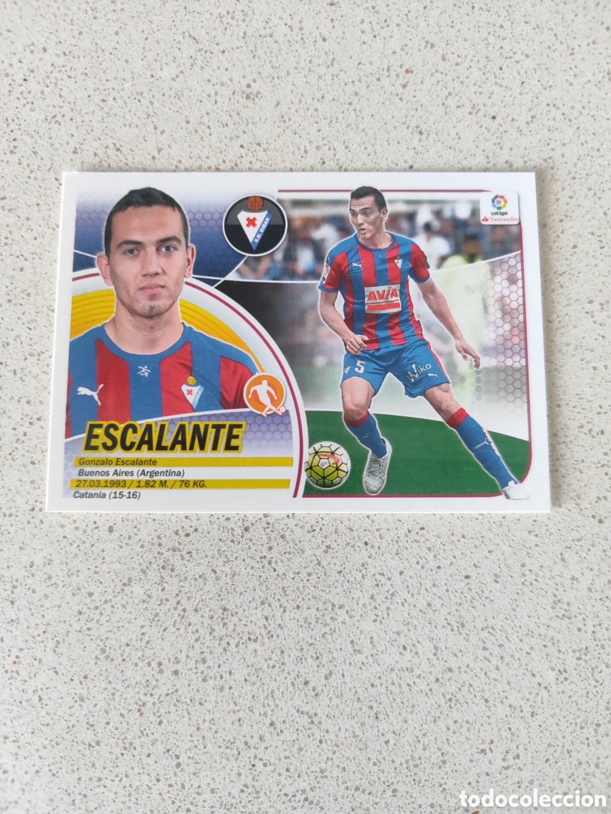Figurine di Calcio: CROMO ESCALANTE EIBAR N&Uacute;MERO 8. LIGA ESTE 16/17.