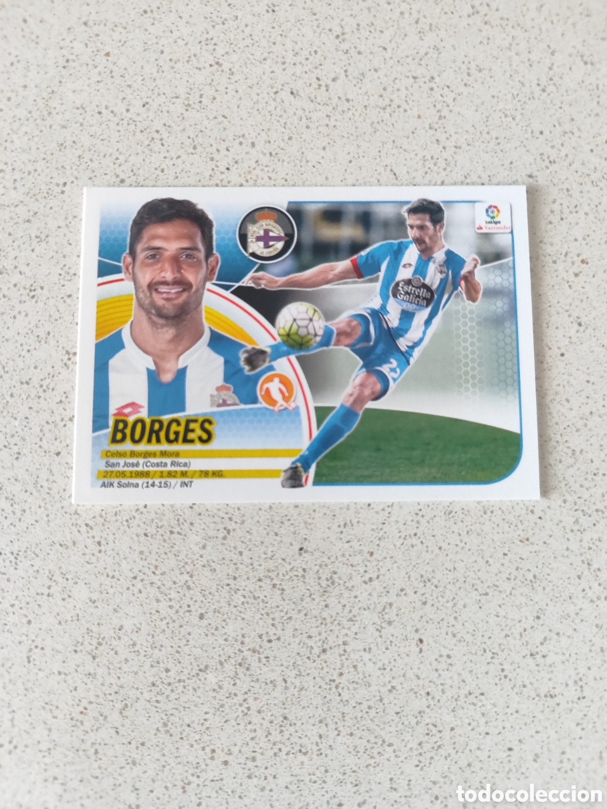 Fu&szlig;ball-Sticker: CROMO BORGES DEPORTIVO LA CORU&Ntilde;A N&Uacute;MERO 10. LIGA ESTE 16/17.