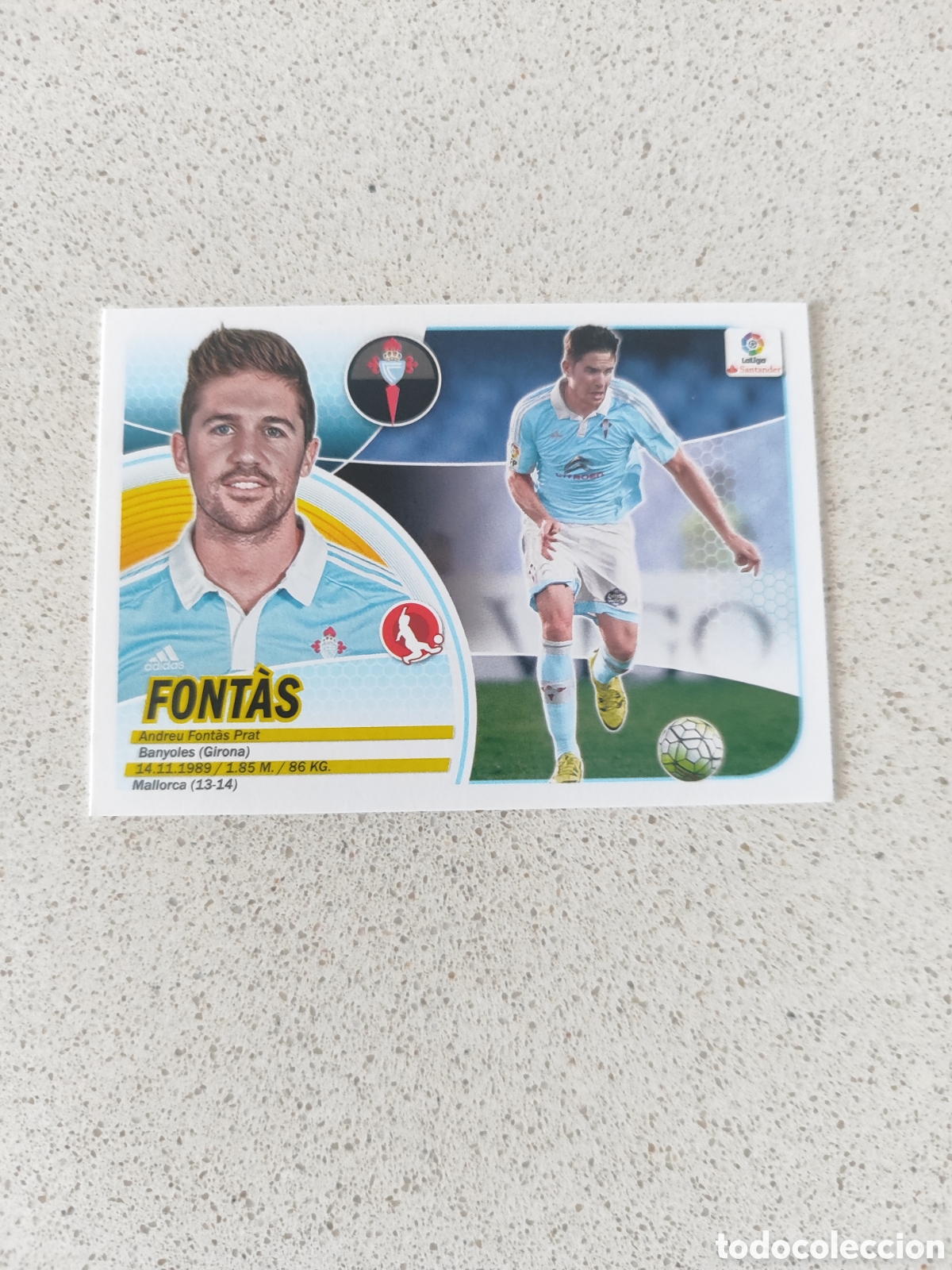 Cromos de F&uacute;tbol: CROMO FONT&Aacute;S CELTA DE VIGO N&Uacute;MERO 6A. LIGA ESTE 16/17.