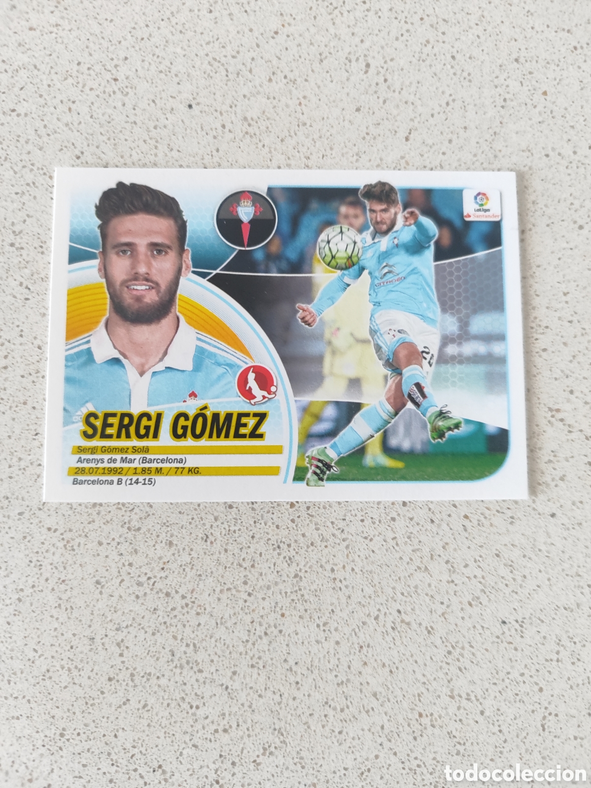 Cromos de F&uacute;tbol: CROMO SERGI G&Oacute;MEZ CELTA DE VIGO N&Uacute;MERO 5. LIGA ESTE 16/17.