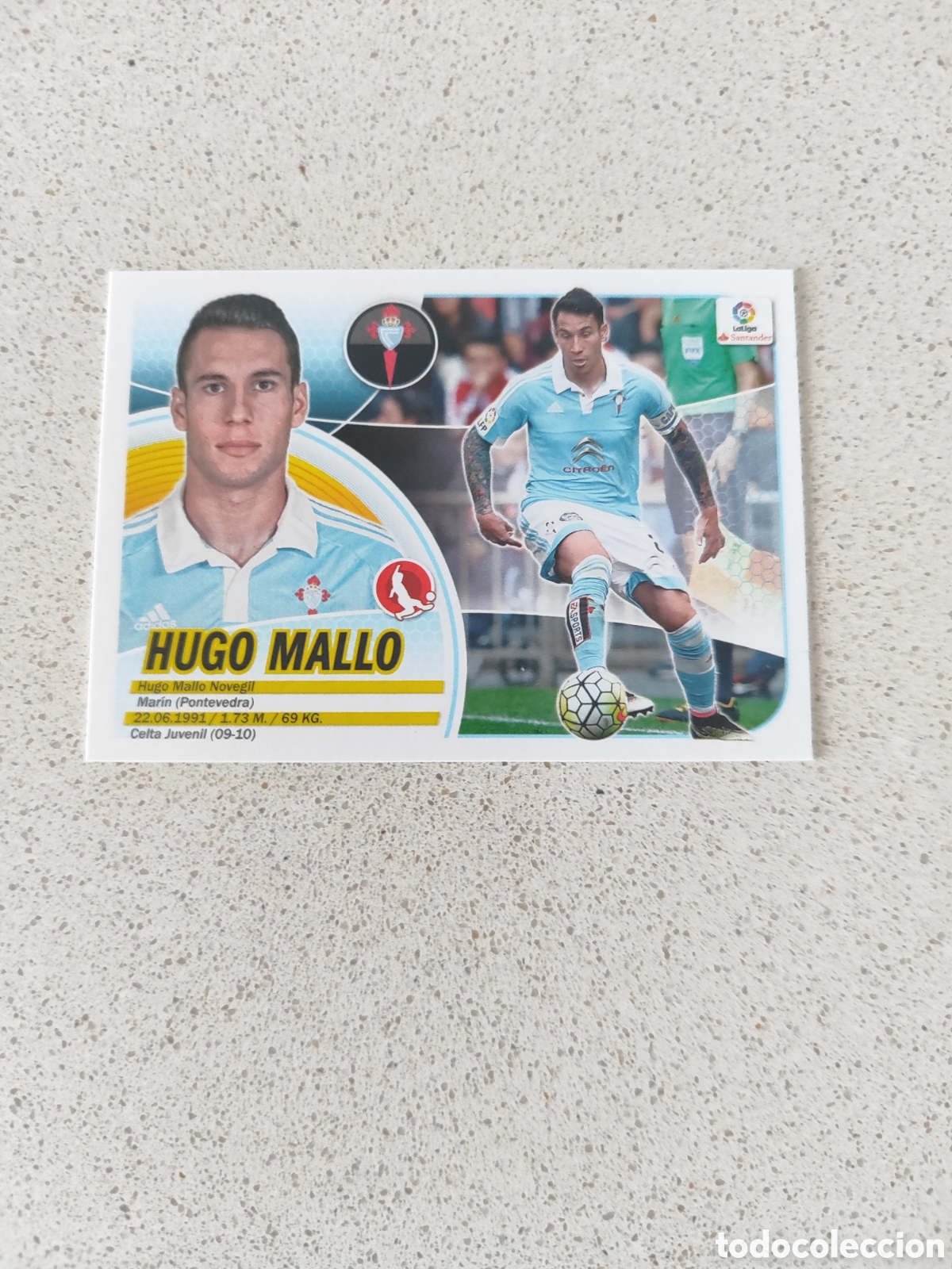 Cromos de F&uacute;tbol: CROMO HUGO MALLO CELTA DE VIGO N&Uacute;MERO 3. LIGA ESTE 16/17.